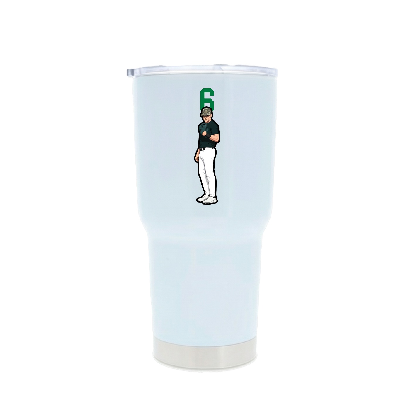 30oz Stainless Steel Tumbler — Number Top in White