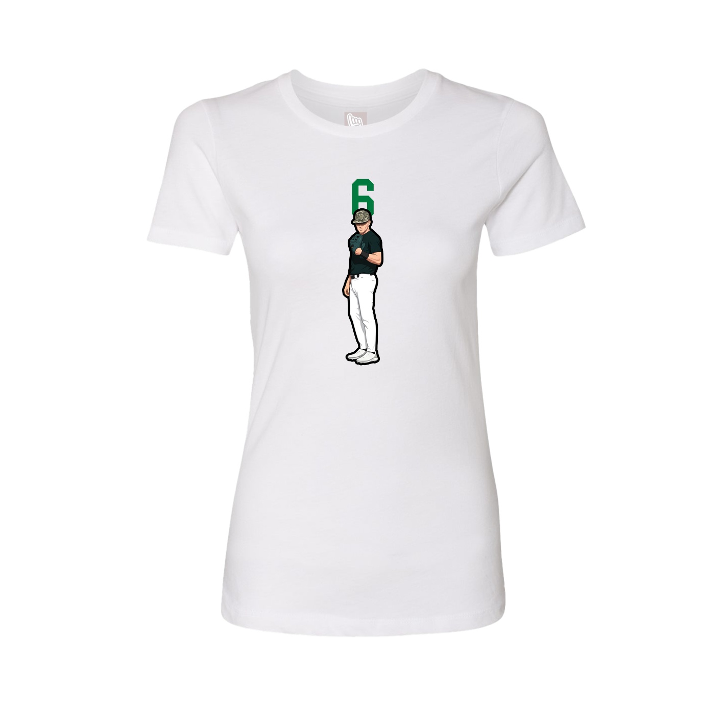 Fitted Women's Tee — Number Top in White