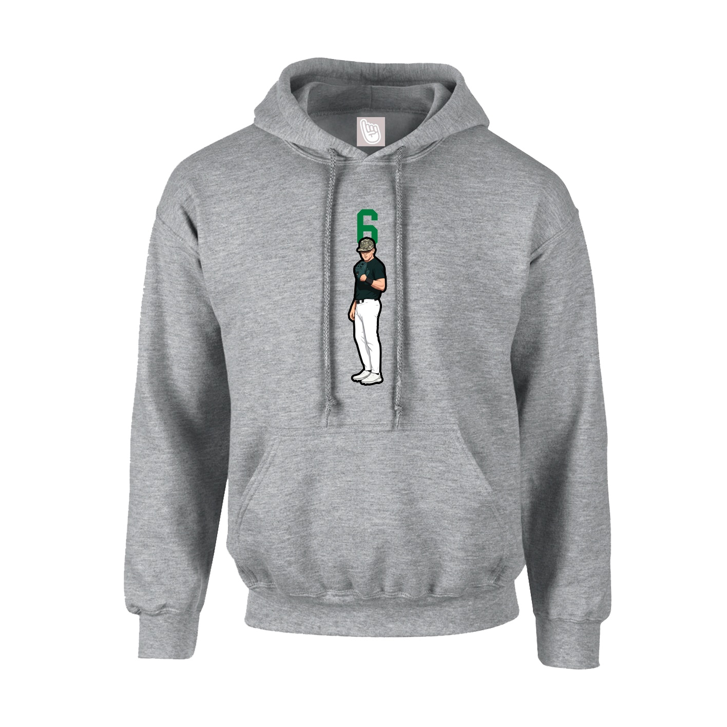 Hoodie — Number Top in Grey