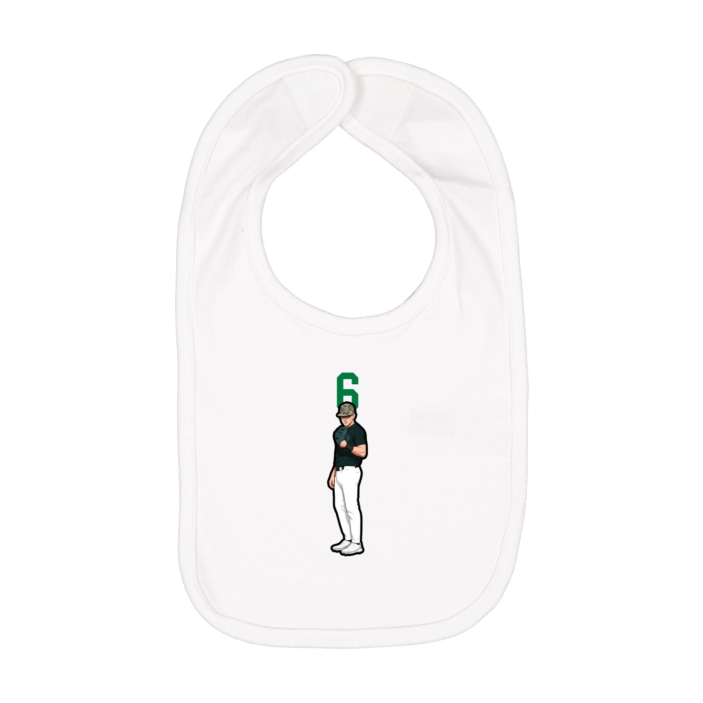 Infant Bib — Number Top in White