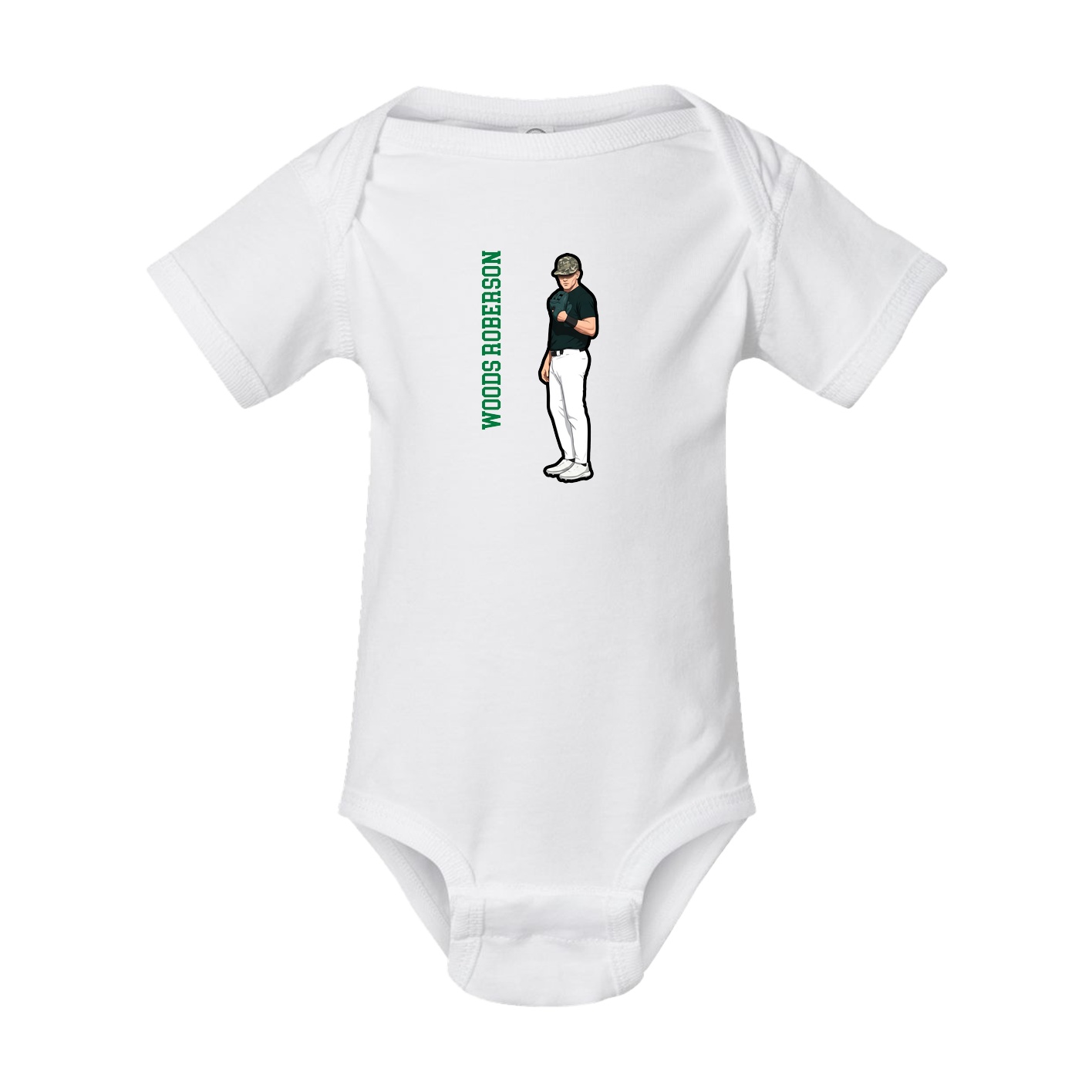 Baby Onesie — Name Vertical in White