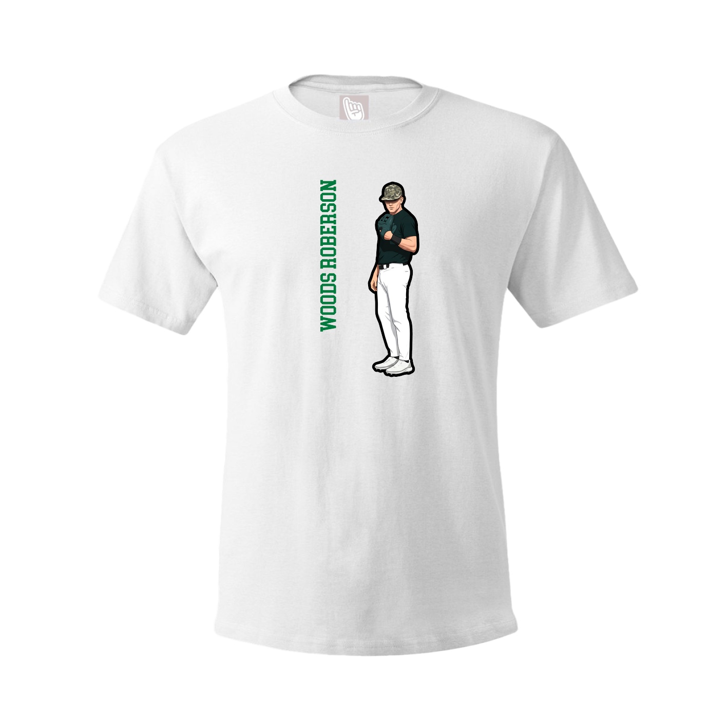 Tee — Name Vertical in White