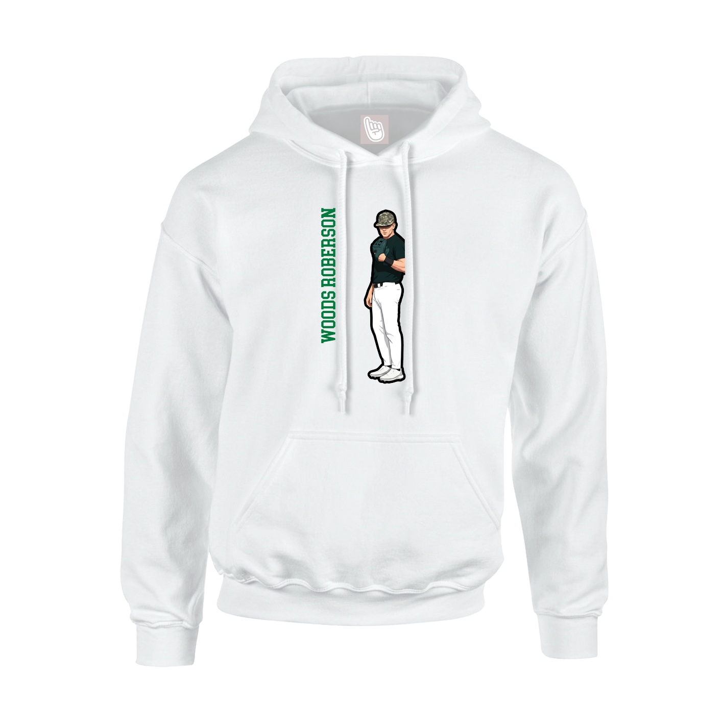 Youth Hoodie — Name Vertical in White