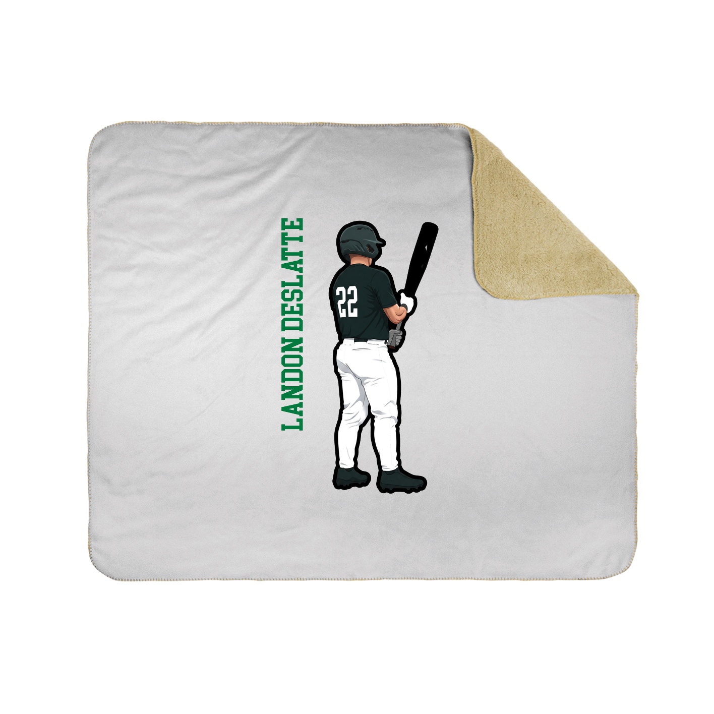 Throw Blanket — Name Vertical in White