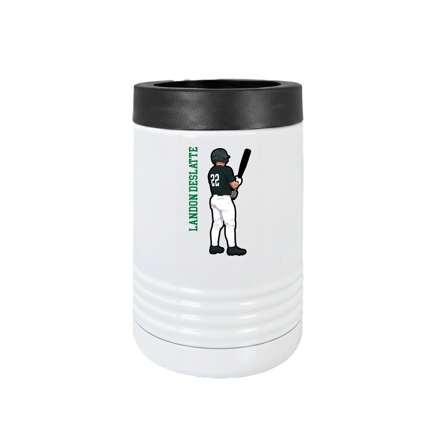 Beverage Holder — Name Vertical in White