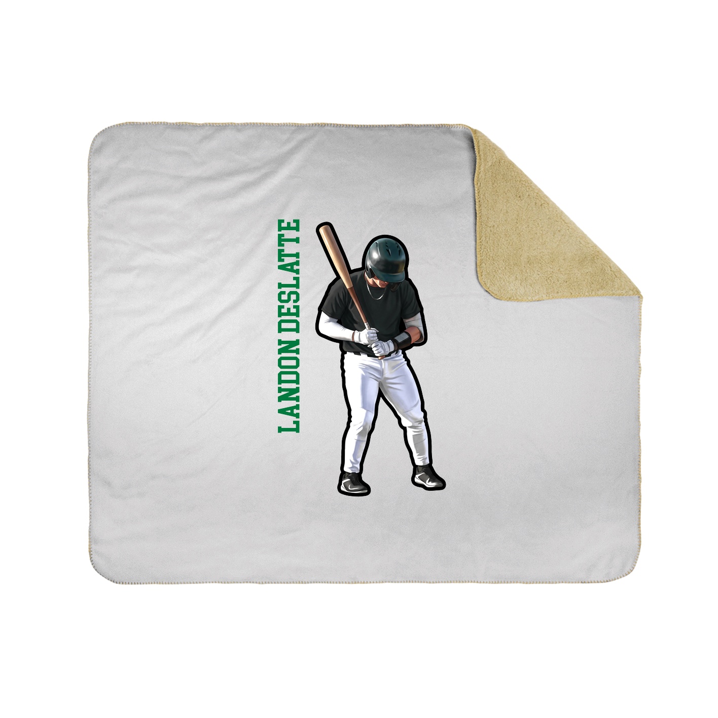 Throw Blanket — Name Vertical in White