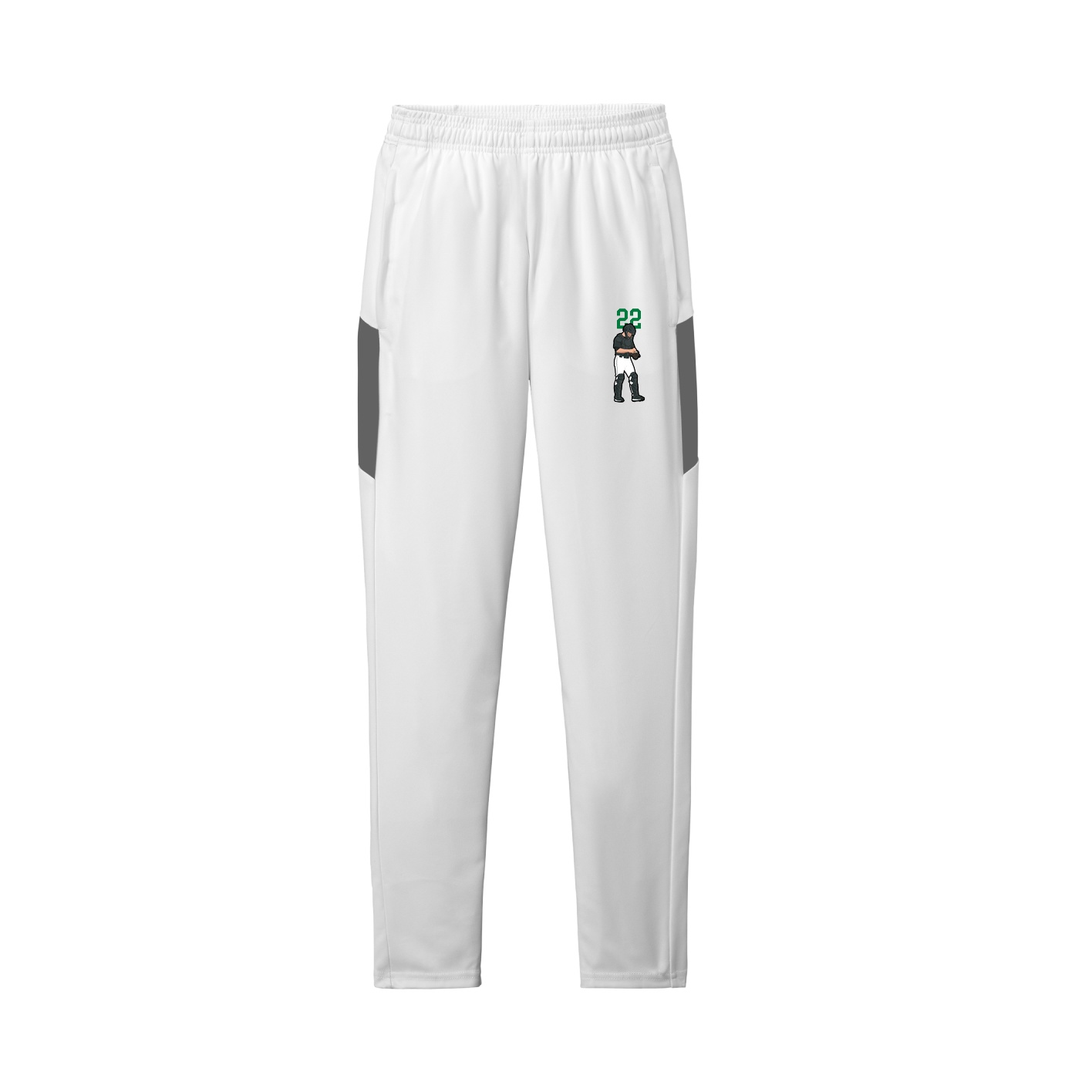 Team Travel Pant — Number Top in White/Grey