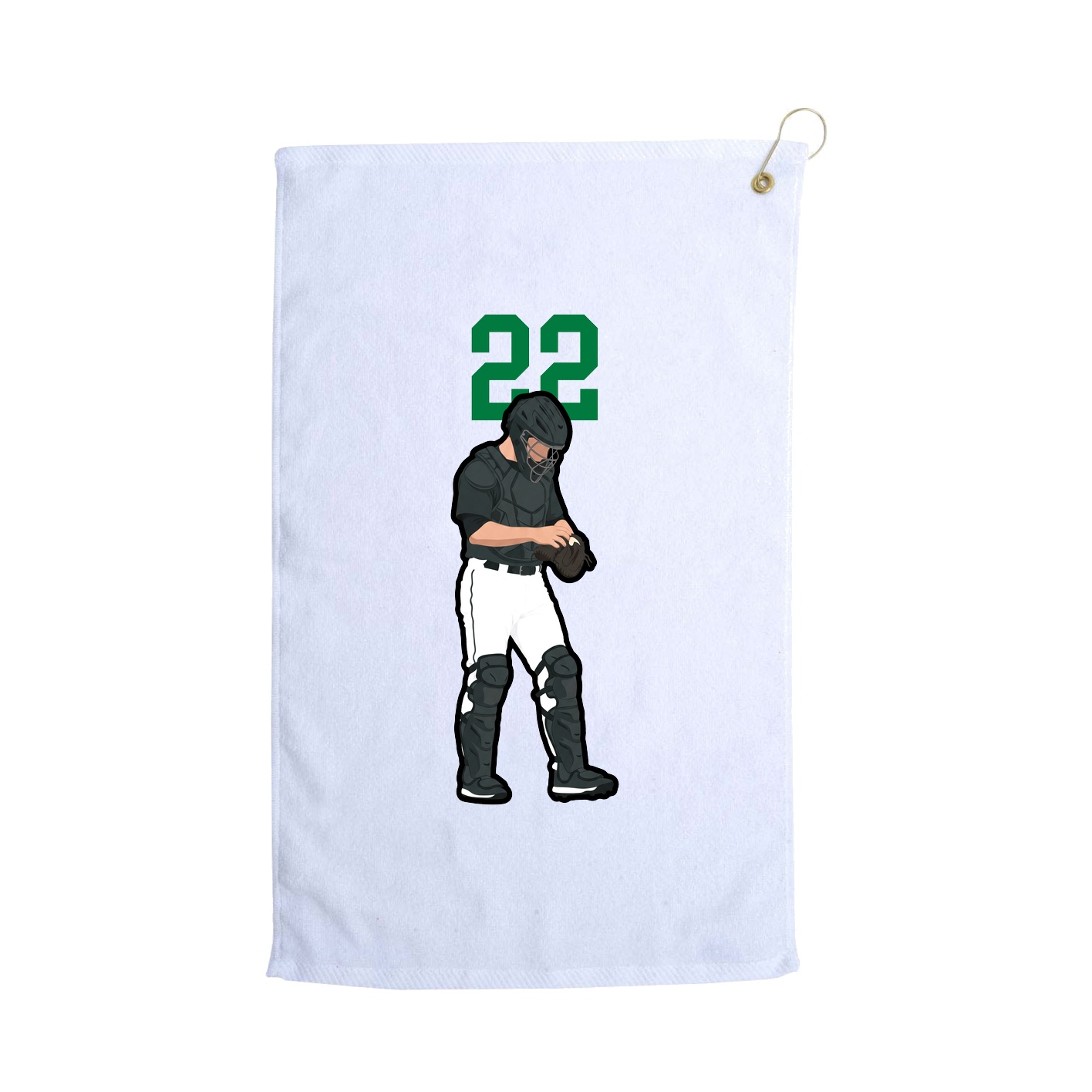 Golf Towel — Number Top in White