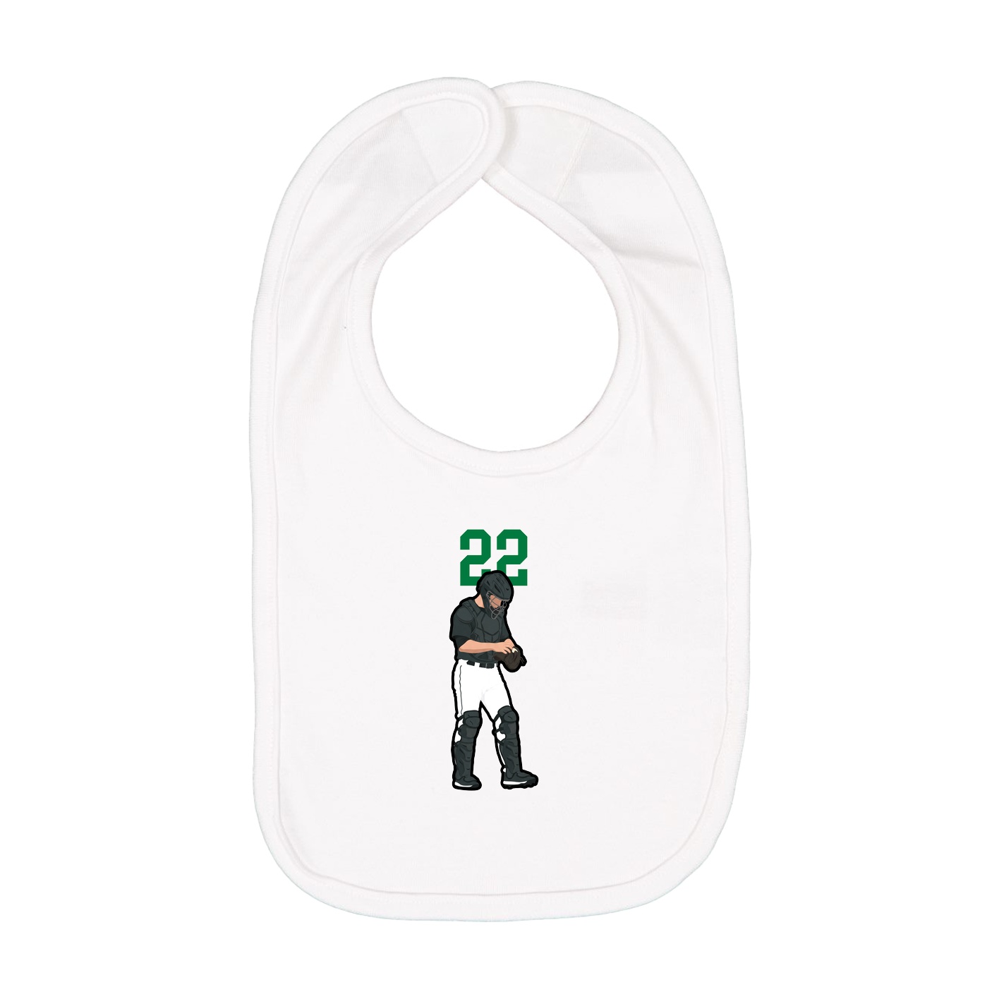 Infant Bib — Number Top in White