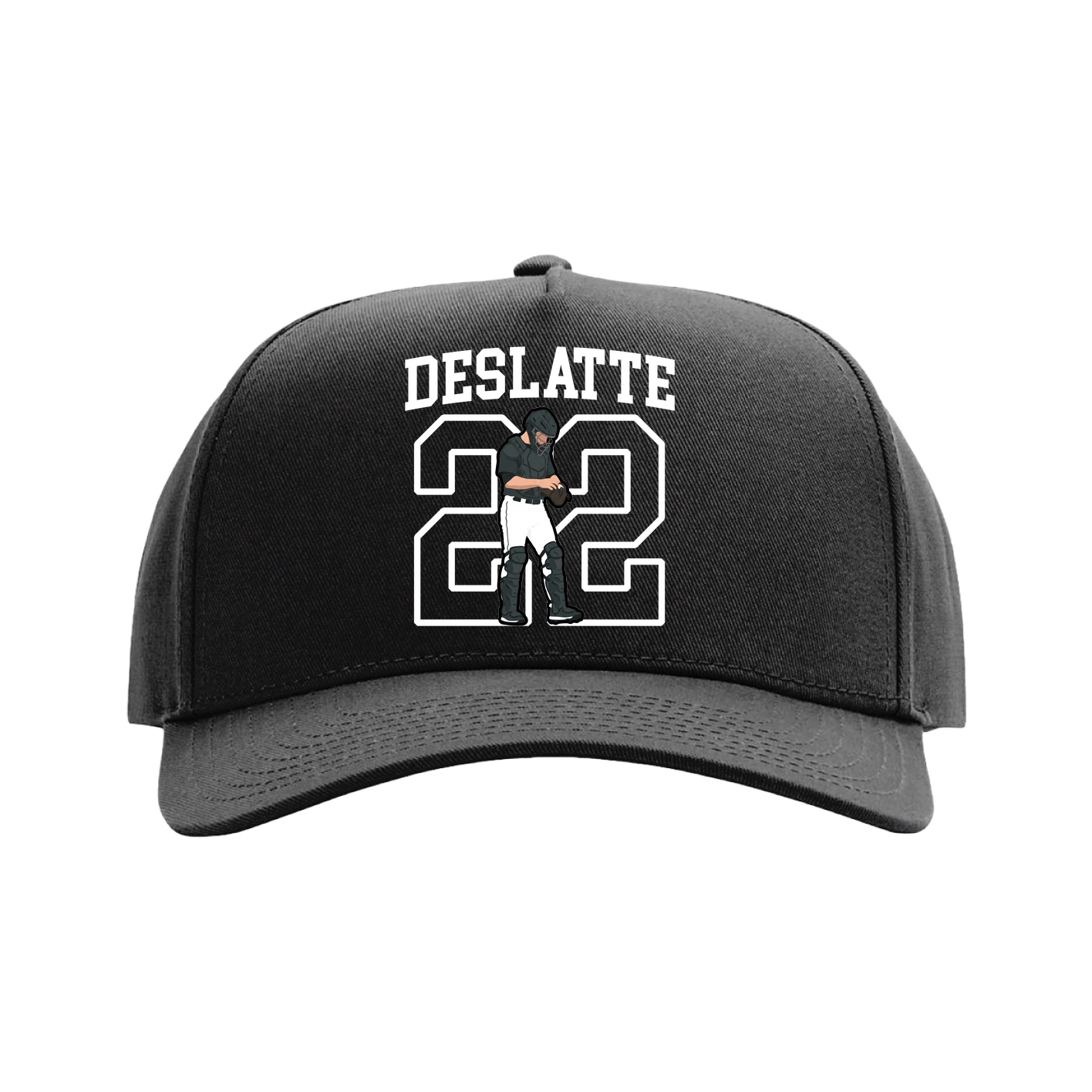 Full Fabric Five-Panel Champ Cap — Shirsey in Black