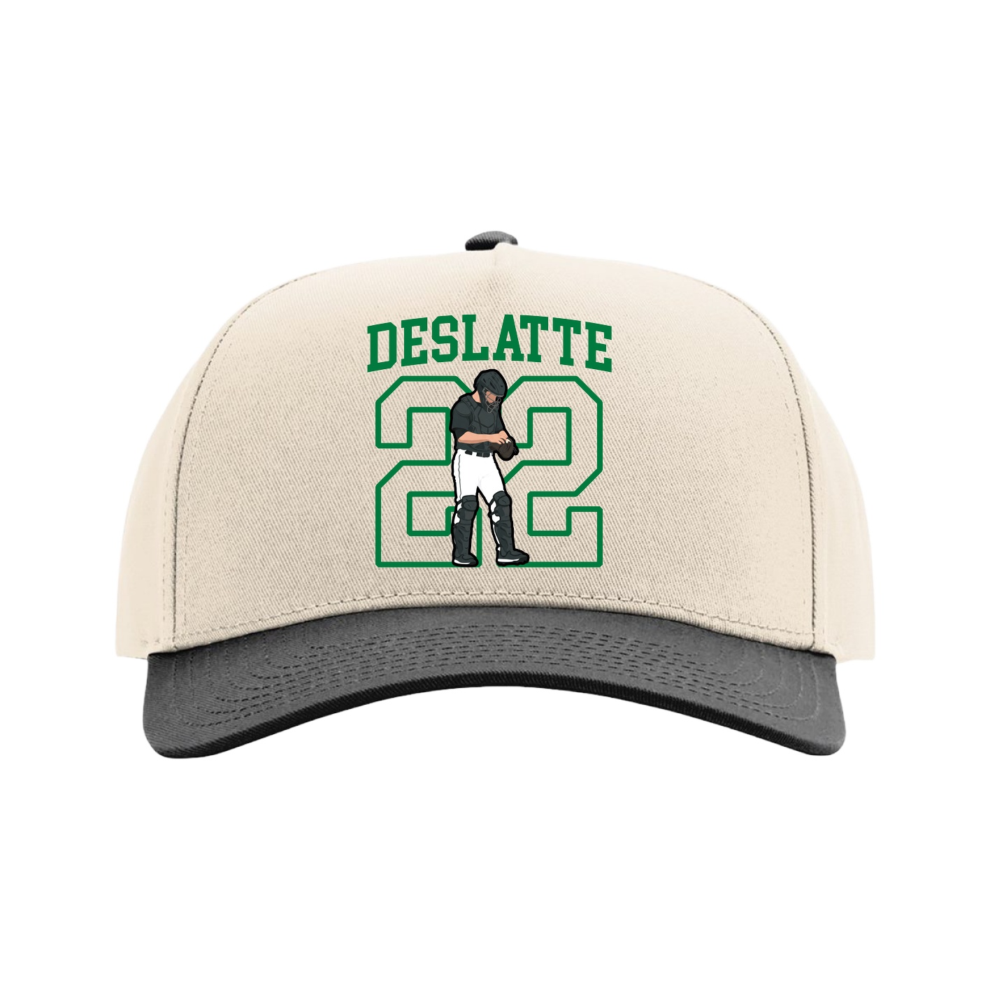 Full Fabric Five-Panel Champ Cap — Shirsey in Cream/Black