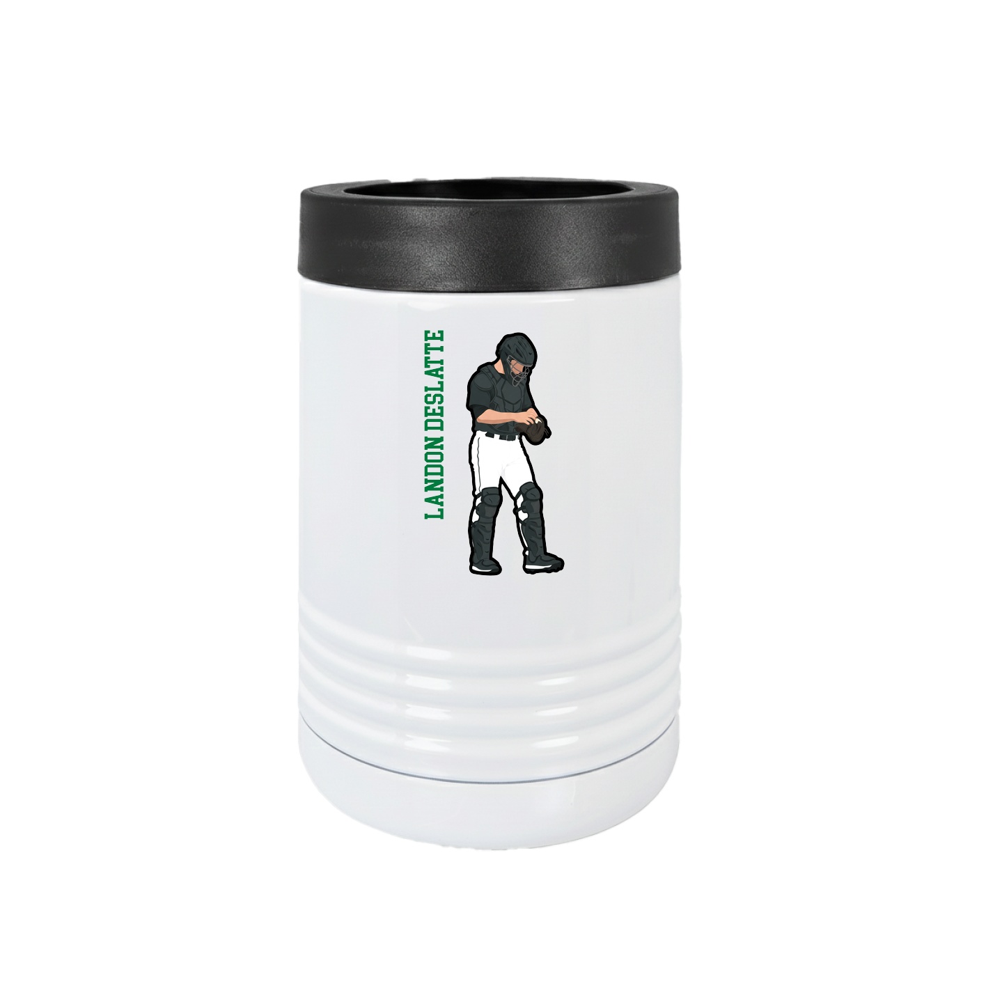 Beverage Holder — Name Vertical in White
