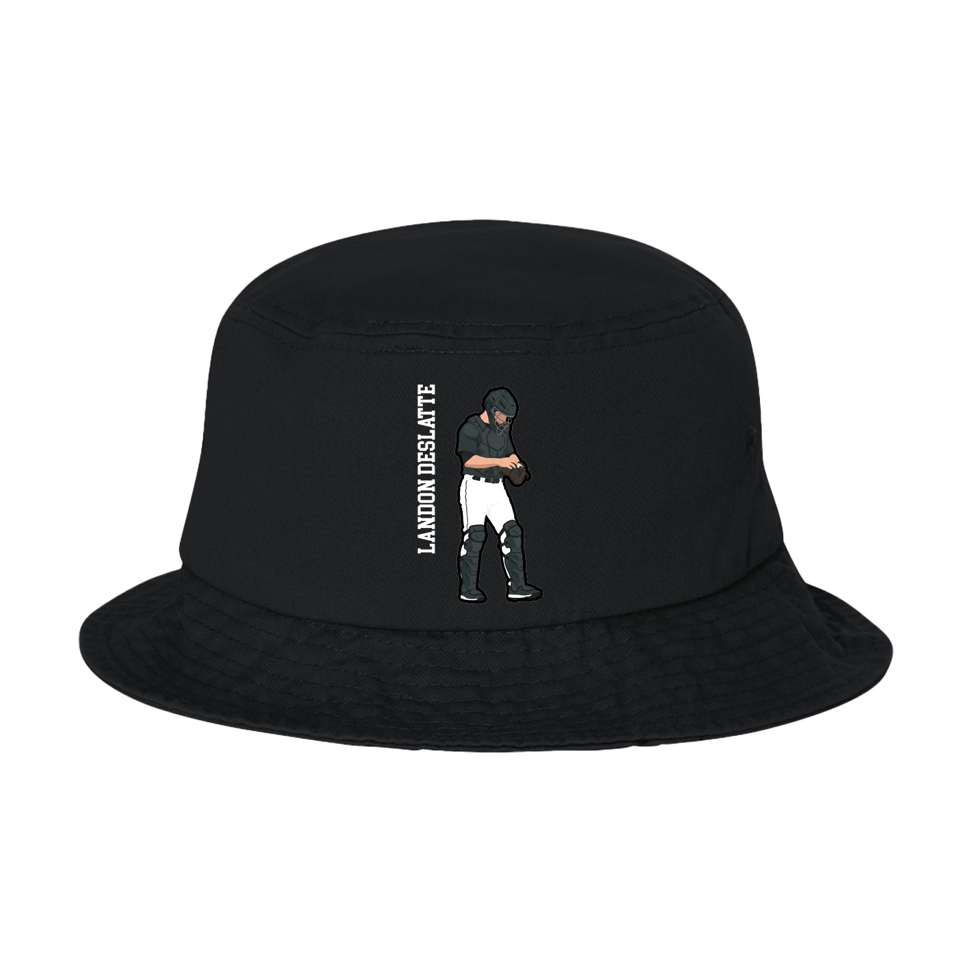 Bucket Cap — Name Vertical in Black