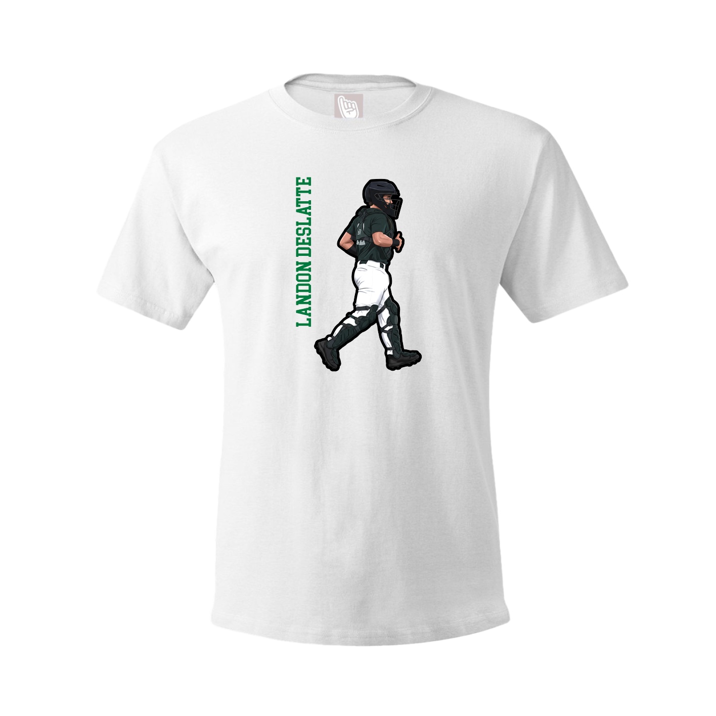 Youth Tee — Name Vertical in White