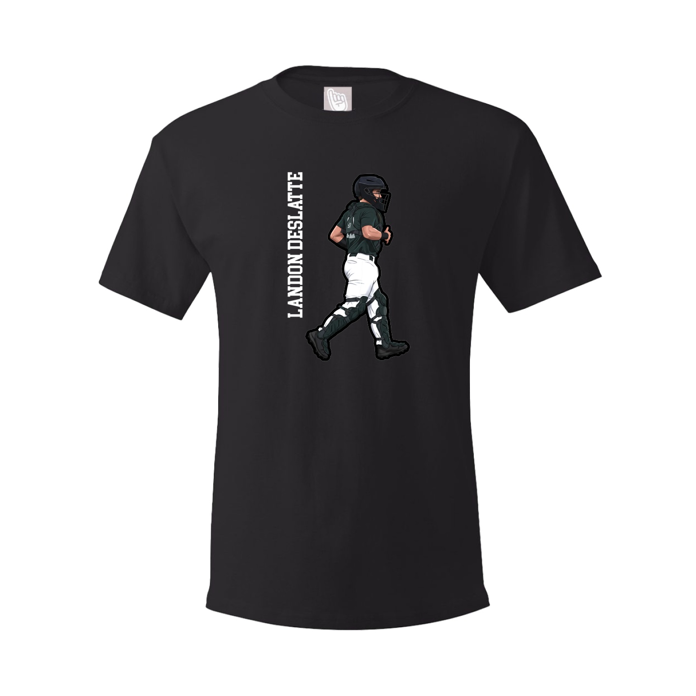 Youth Tee — Name Vertical in Black