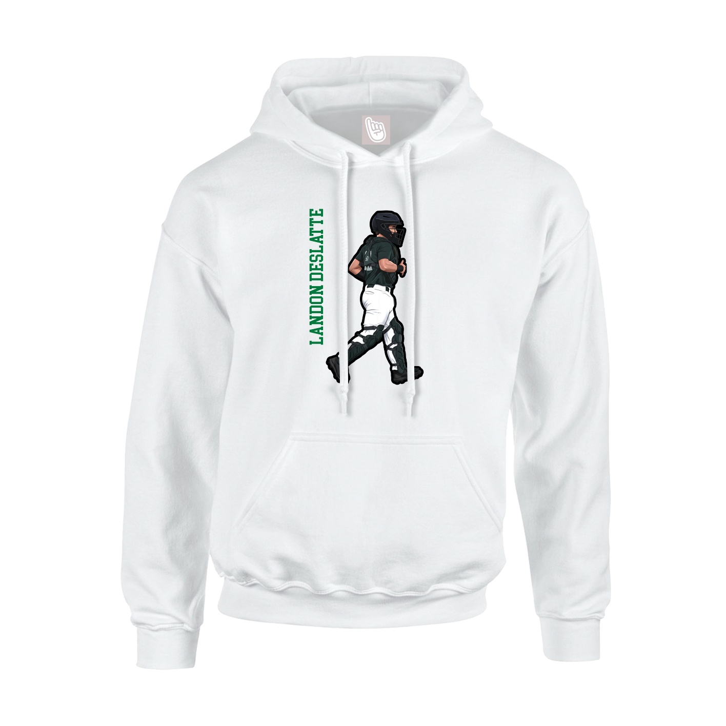 Hoodie — Name Vertical in White