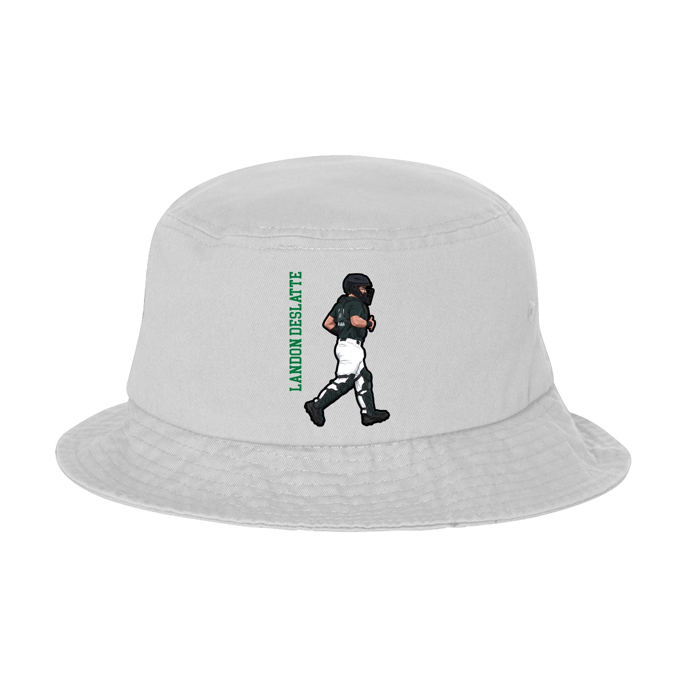 Bucket Cap — Name Vertical in White