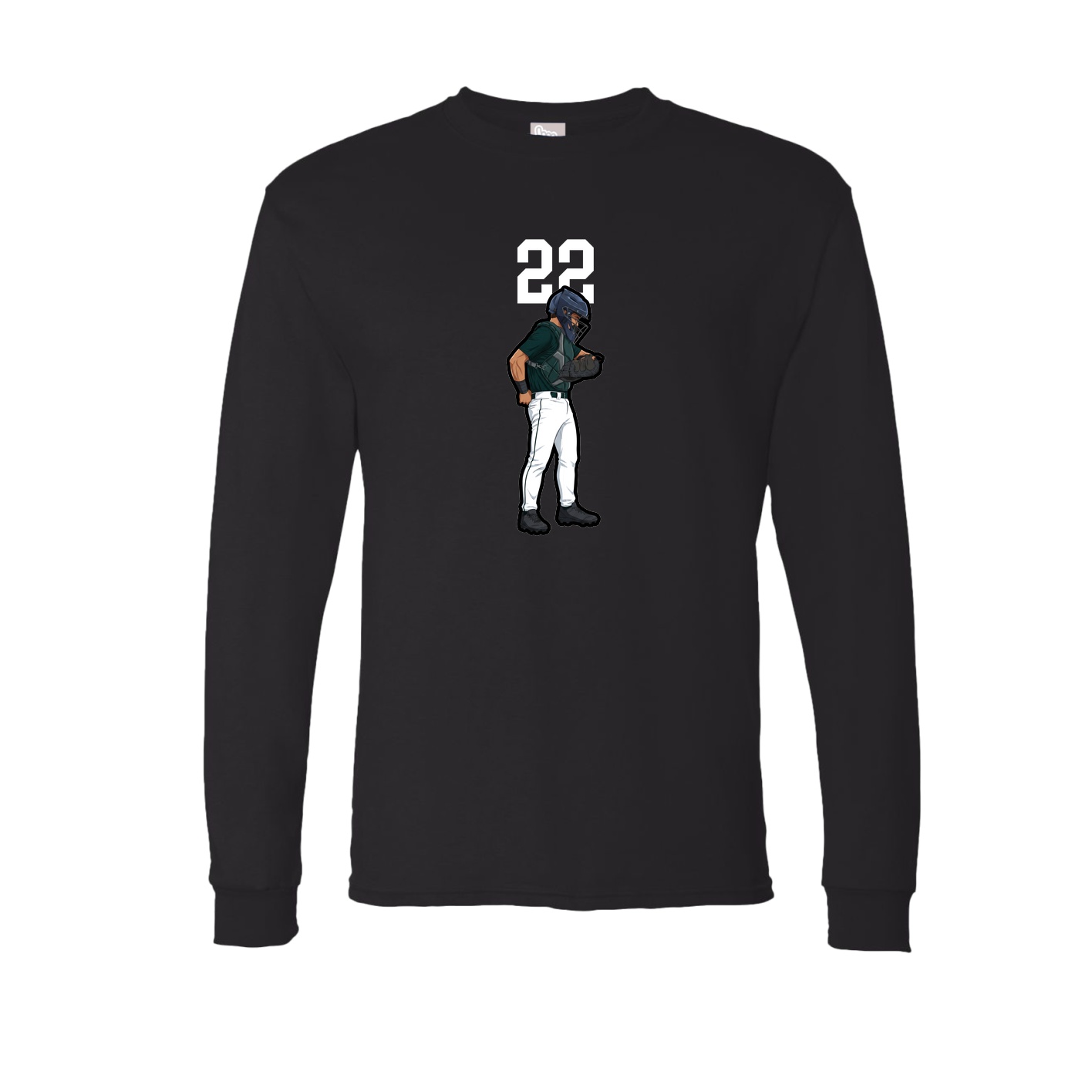 Long Sleeve Tee — Number Top in Black