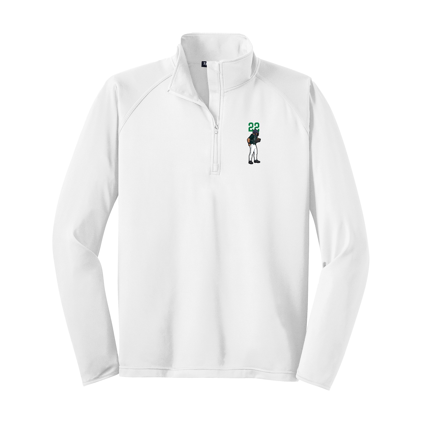 Q-Zip Pullover — Number Top in White