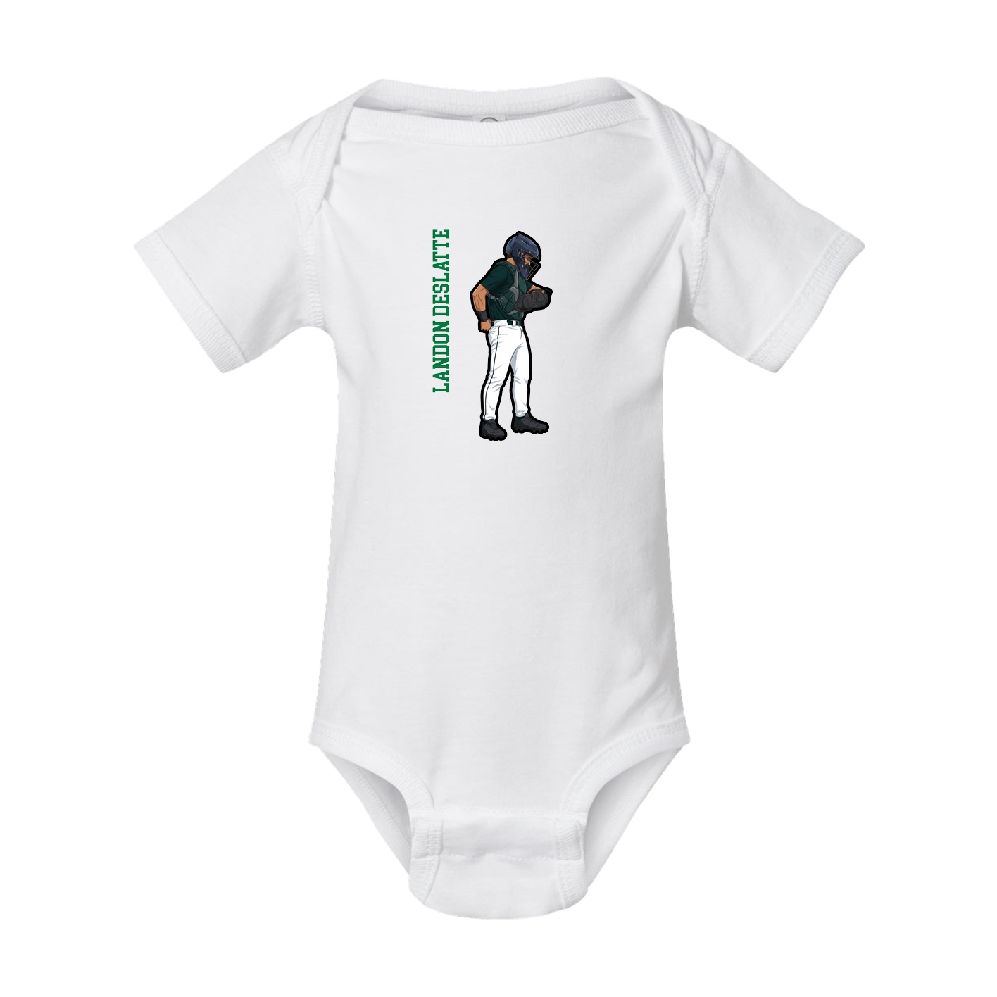 Baby Onesie — Name Vertical in White
