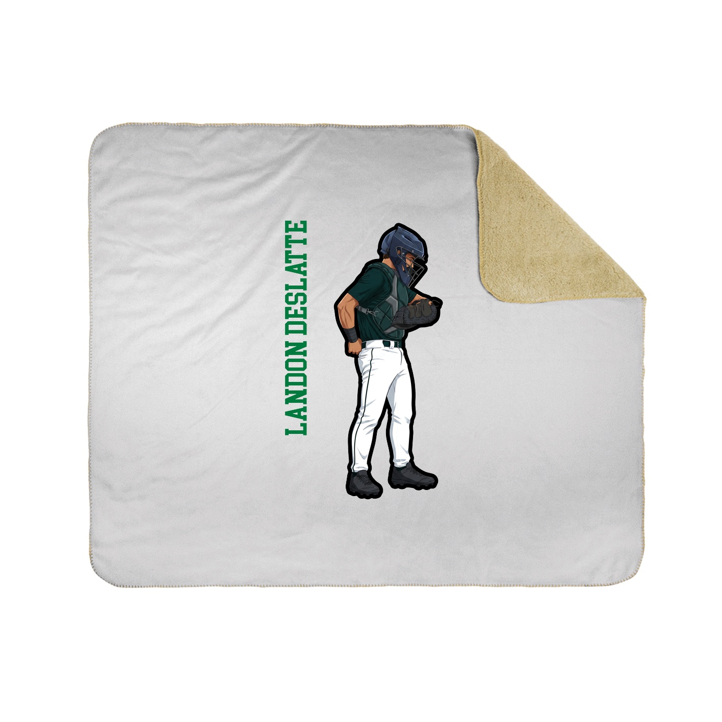Throw Blanket — Name Vertical in White
