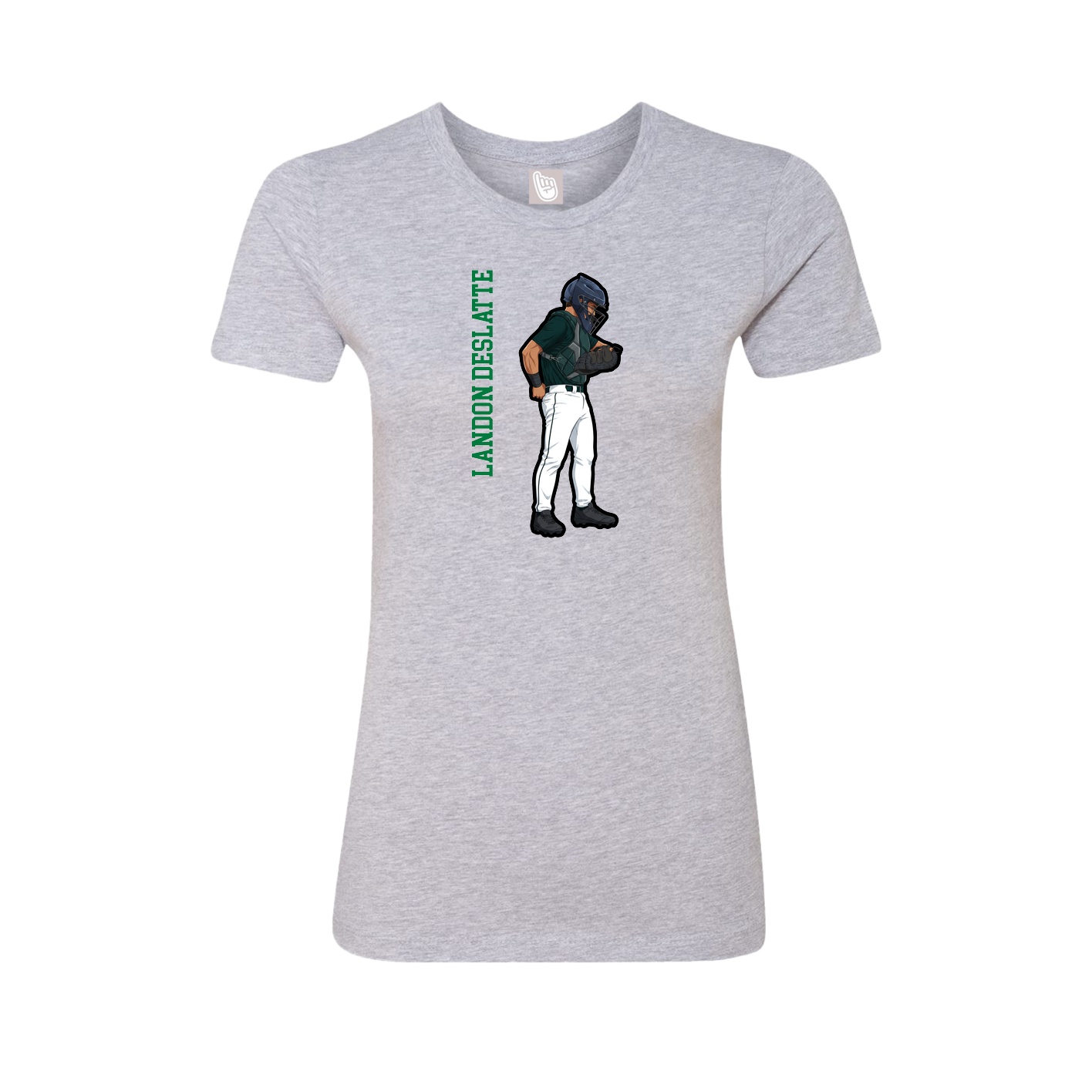 Womens Tee — Name Vertical in Grey