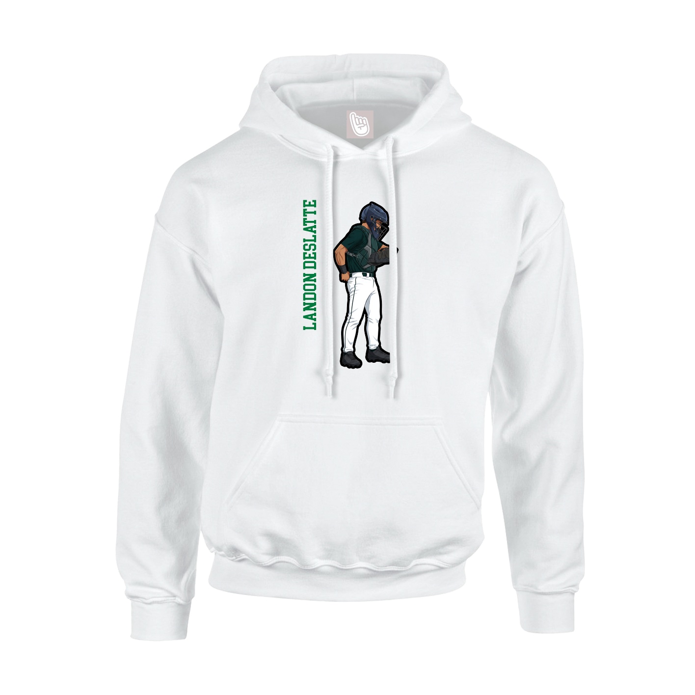 Hoodie — Name Vertical in White