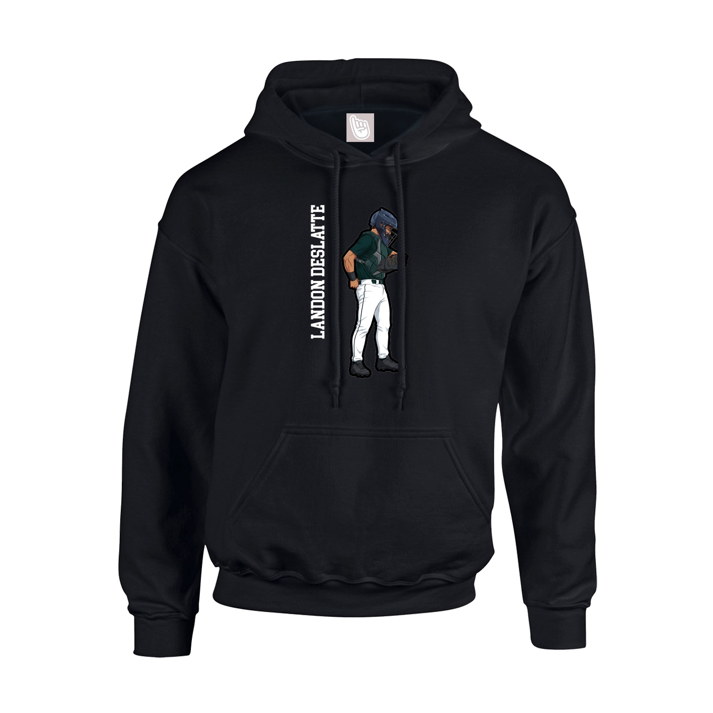 Youth Hoodie — Name Vertical in Black