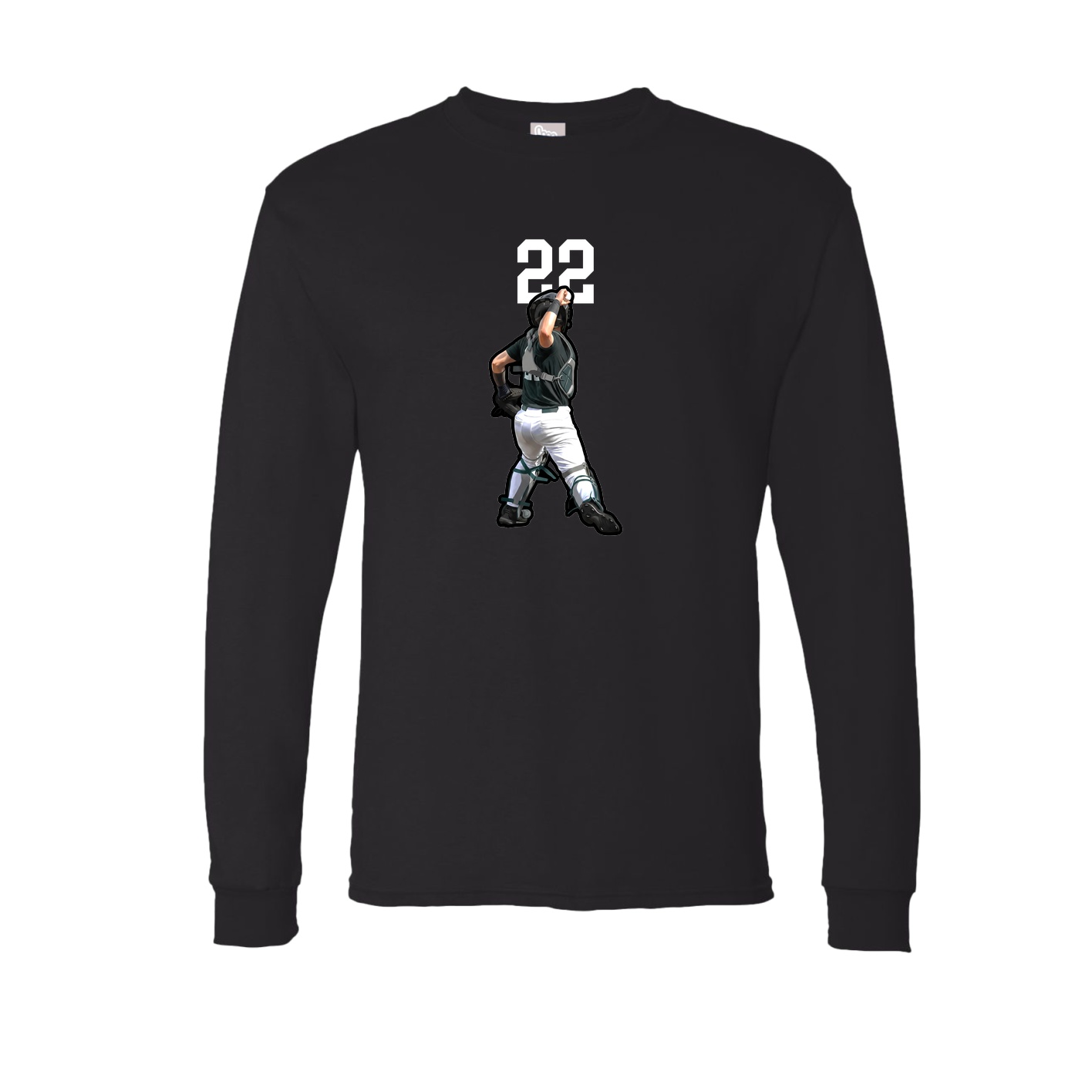Long Sleeve Tee — Number Top in Black