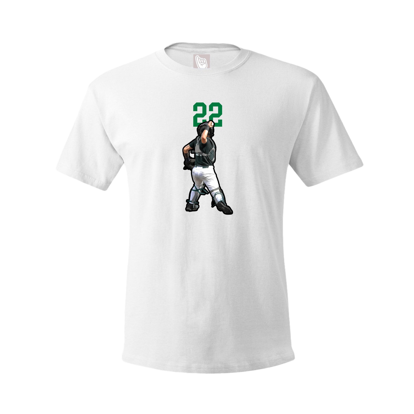 Youth Tee — Number Top in White