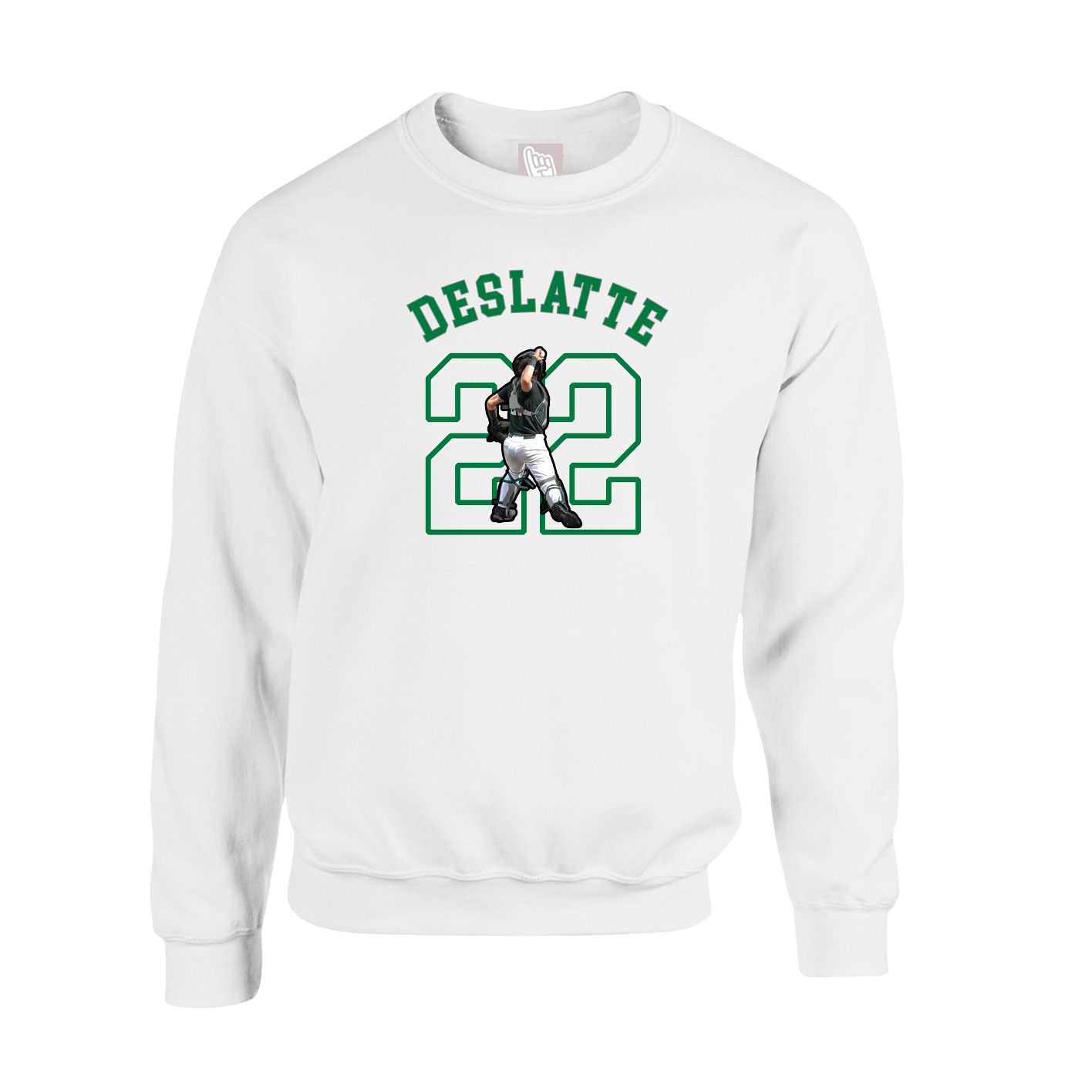 Fleece Crew — Shirsey Arch in White