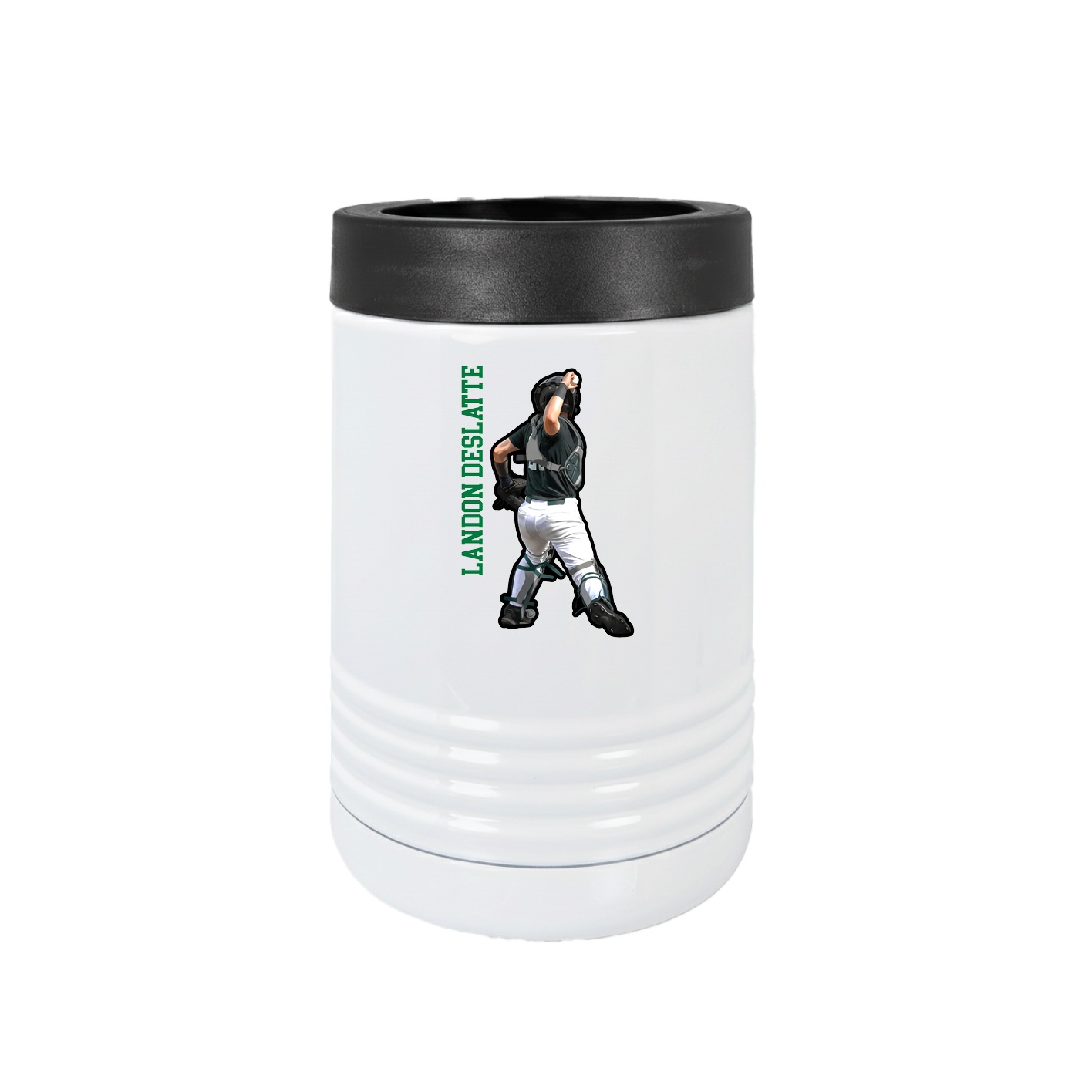 Beverage Holder — Name Vertical in White