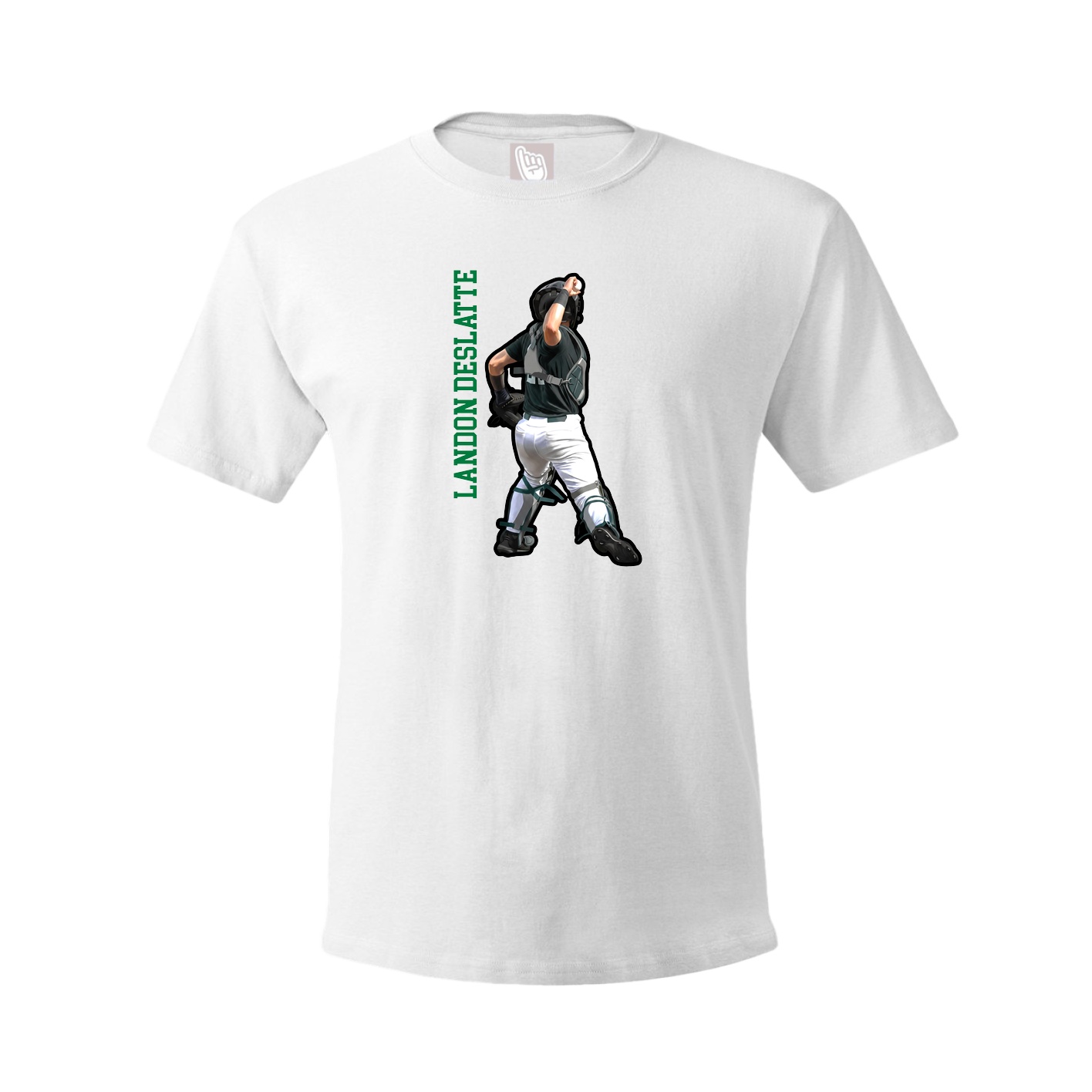 Tee — Name Vertical in White