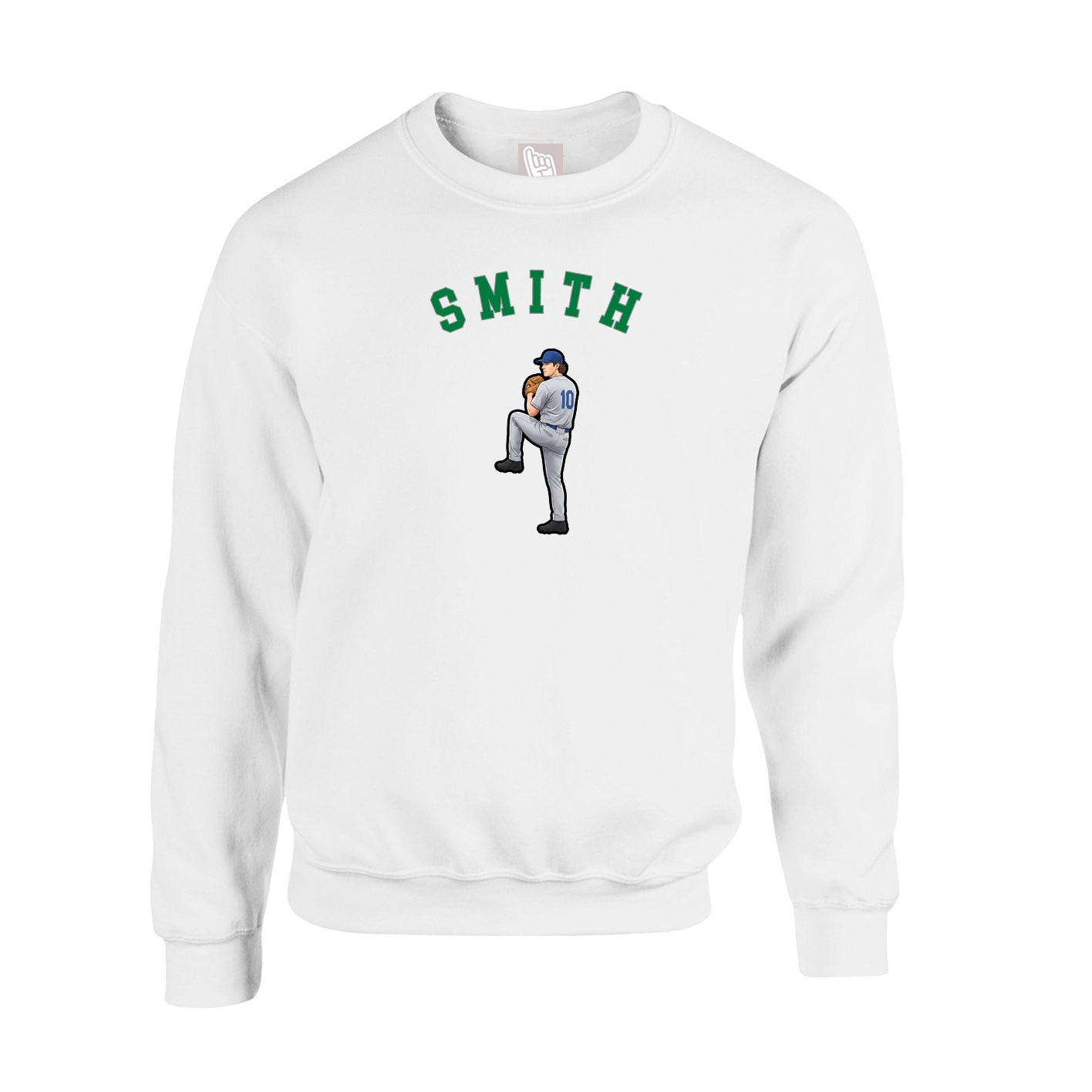 Fleece Crew — Shirsey Arch in White