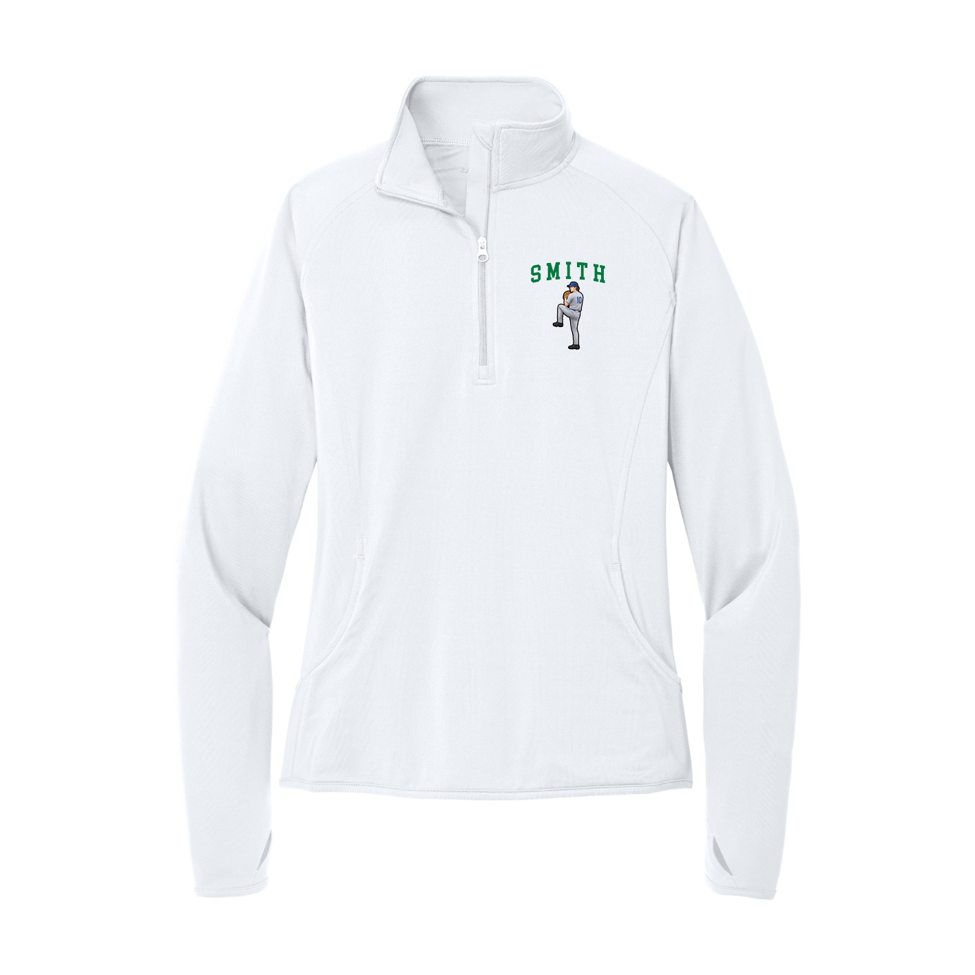 Women's Q-Zip Pullover — Shirsey in White