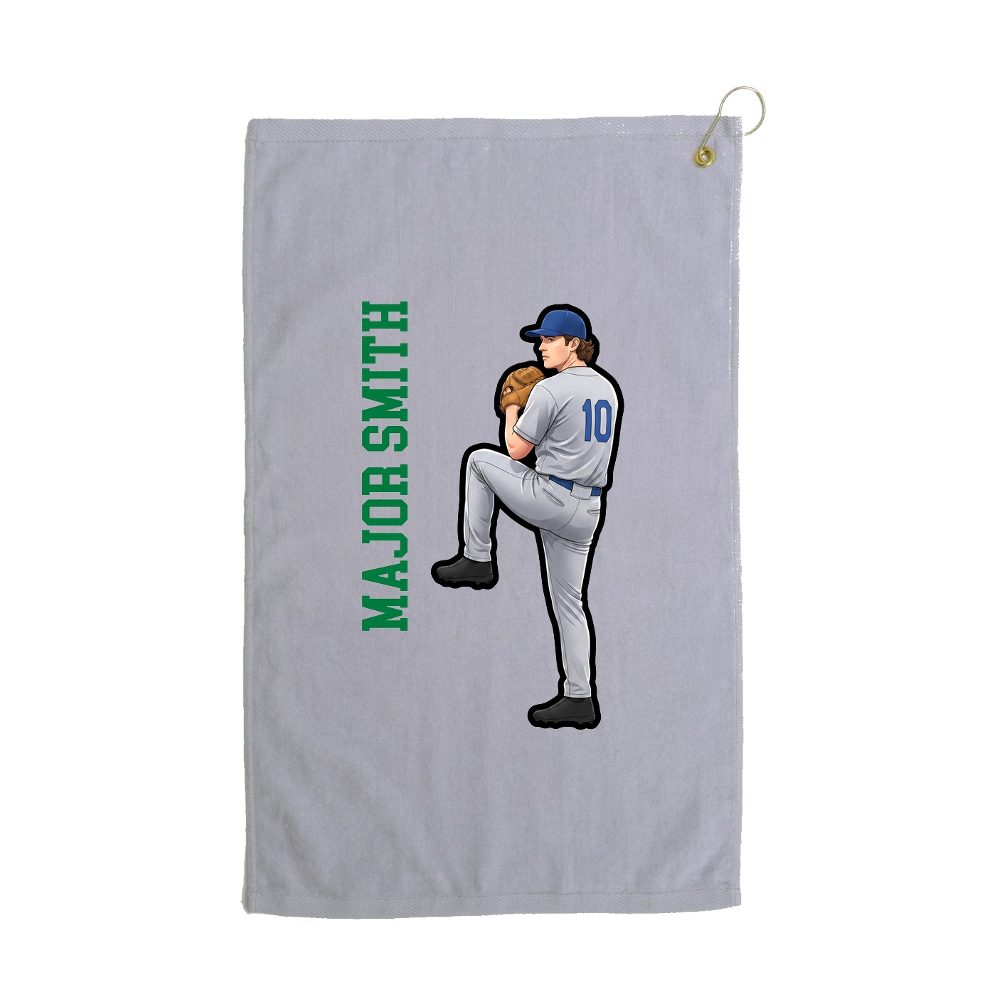 Golf Towel — Name Vertical in Grey