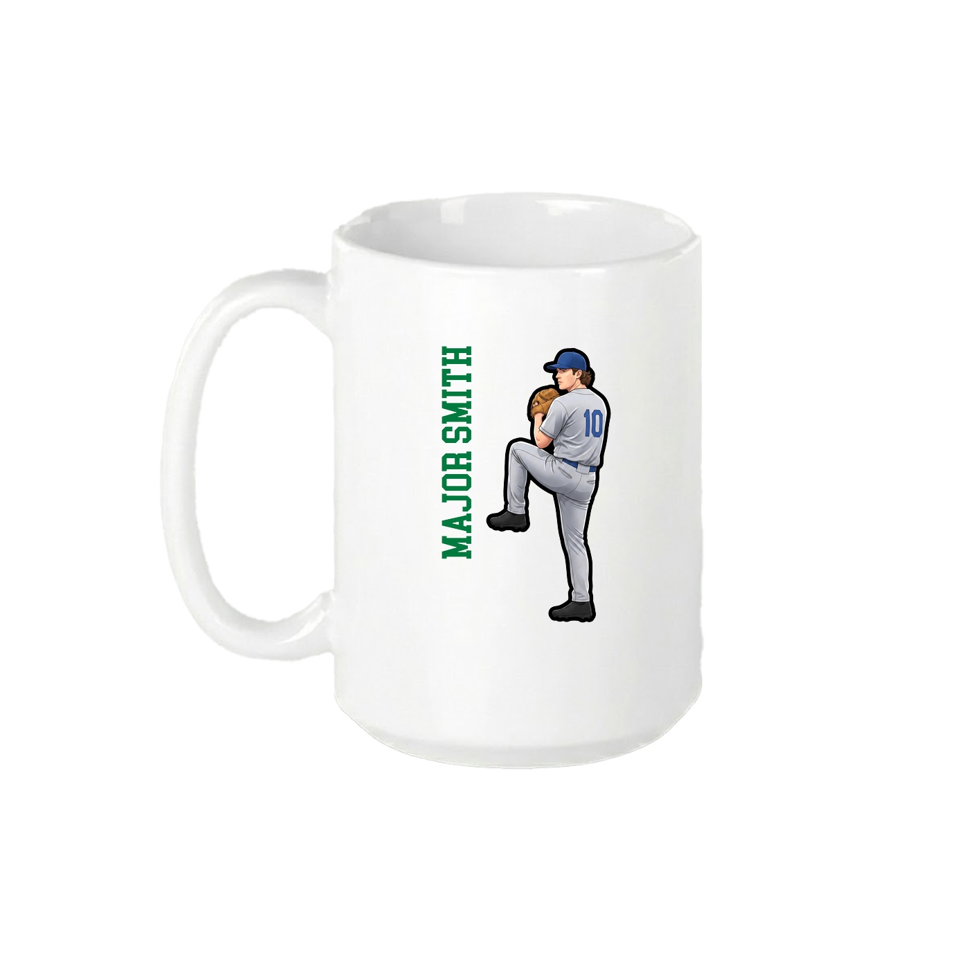 15oz Coffee Mug — Name Vertical in White