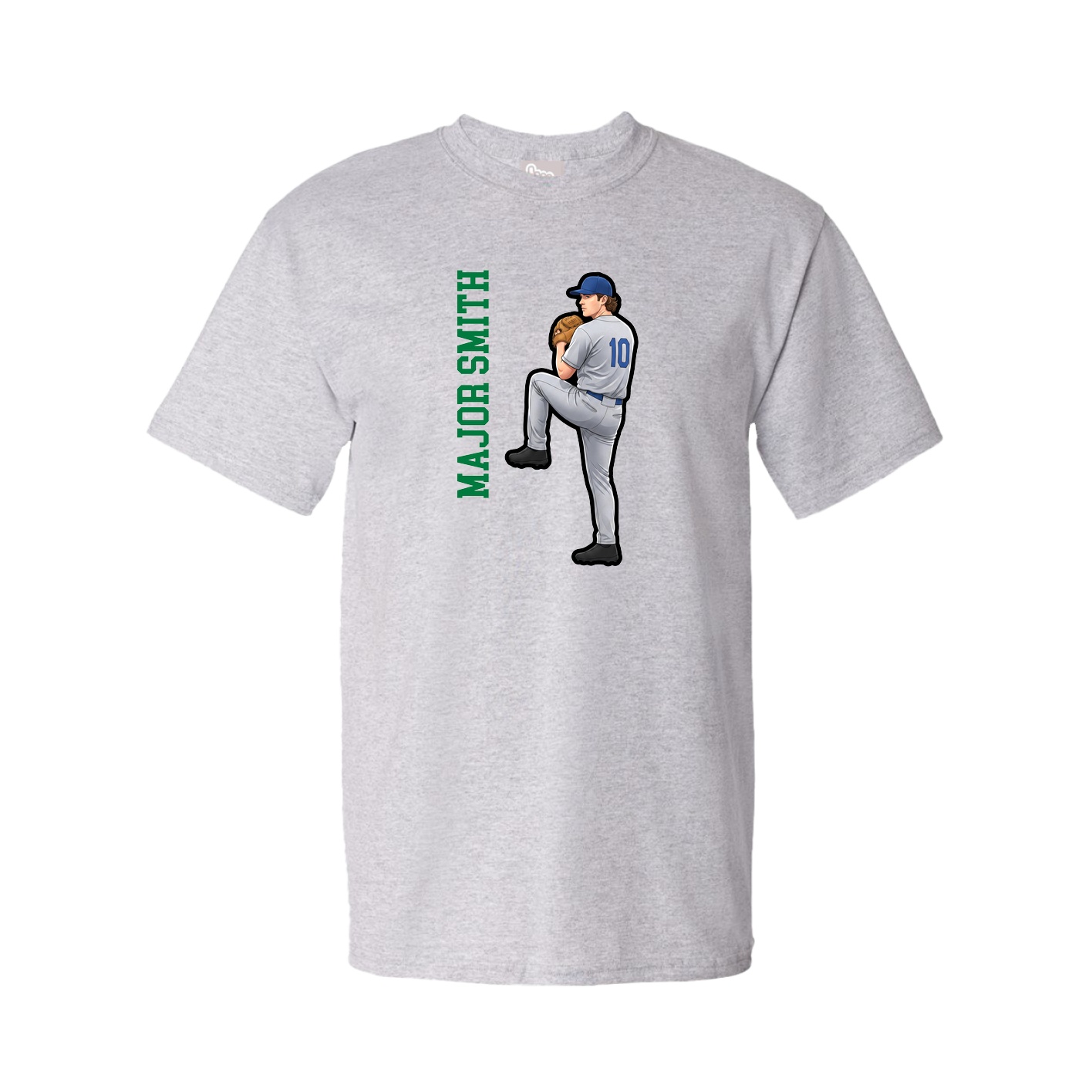 Youth Tee — Name Vertical in Grey