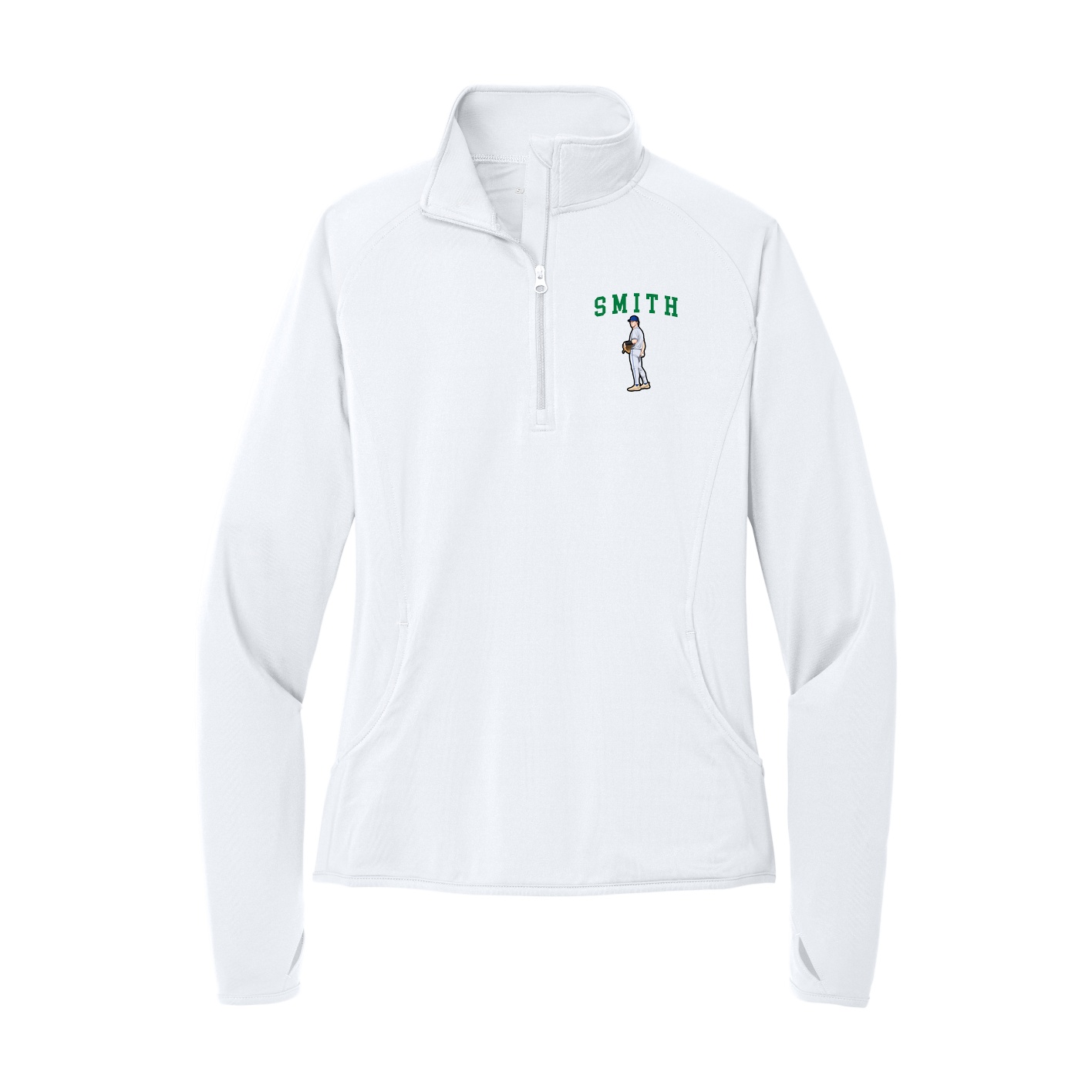 Women's Q-Zip Pullover — Shirsey in White