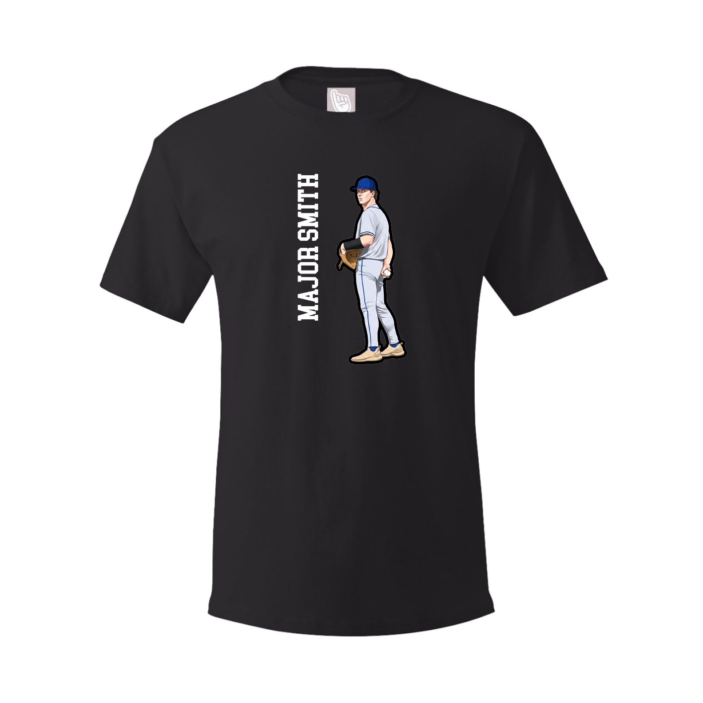 Youth Tee — Name Vertical in Black