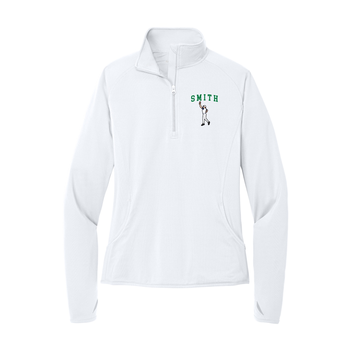Women's Q-Zip Pullover — Shirsey in White