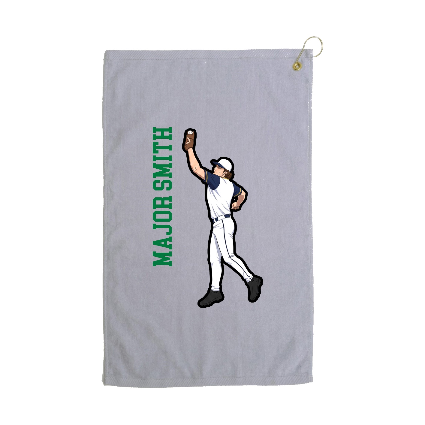 Golf Towel — Name Vertical in Grey