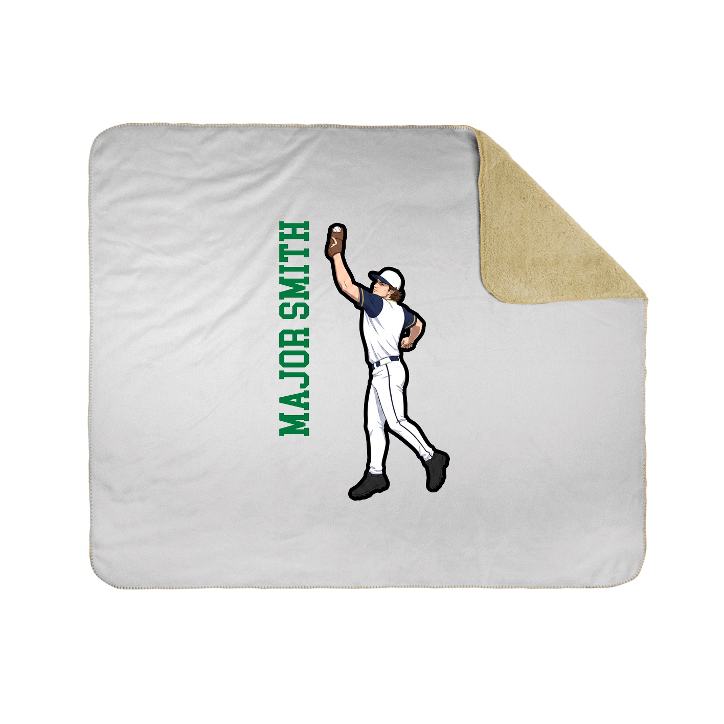 Throw Blanket — Name Vertical in White