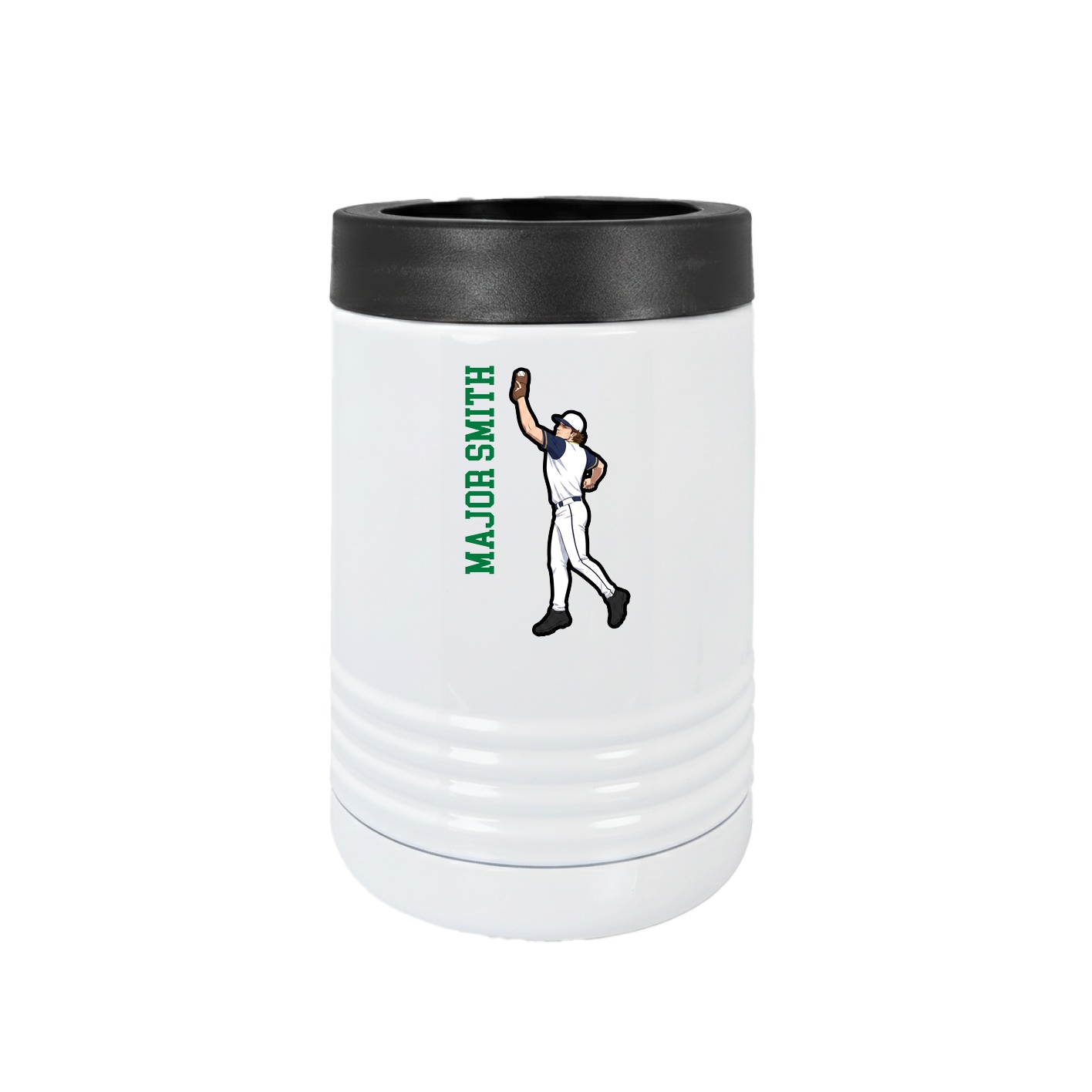 Beverage Holder — Name Vertical in White