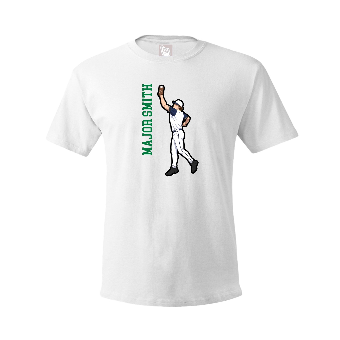 Youth Tee — Name Vertical in White