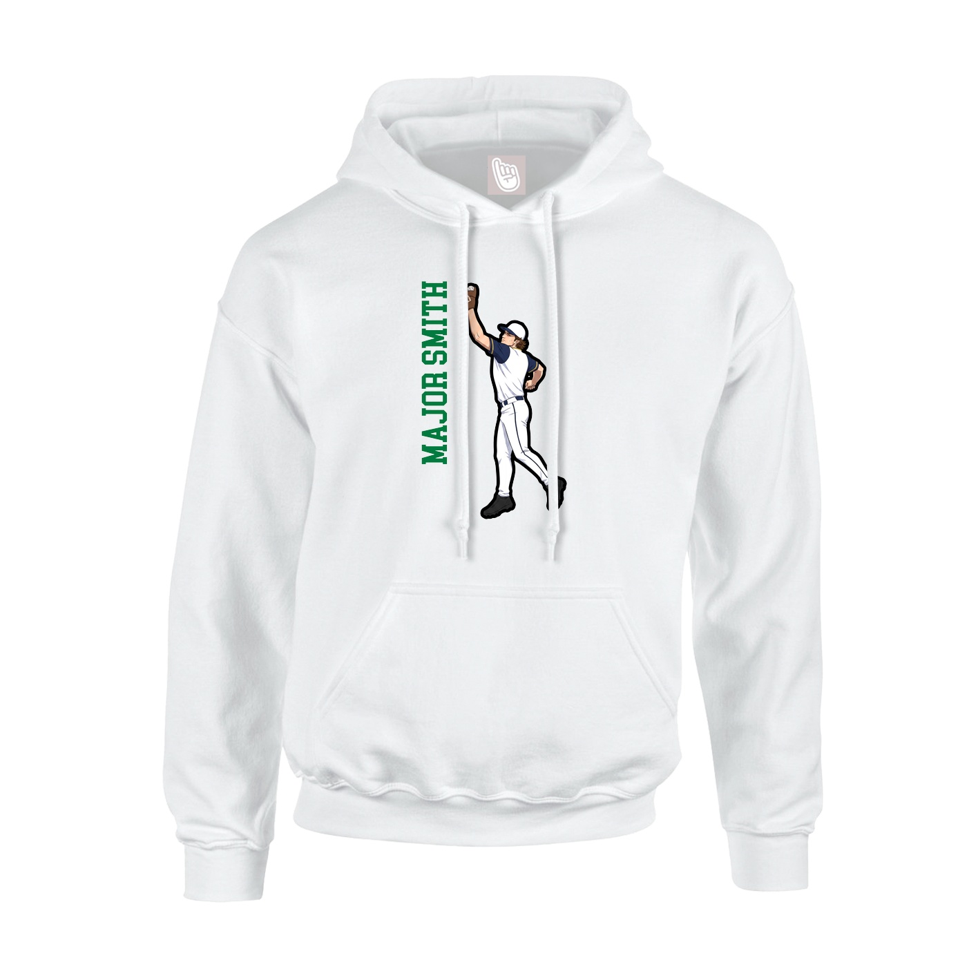 Hoodie — Name Vertical in White