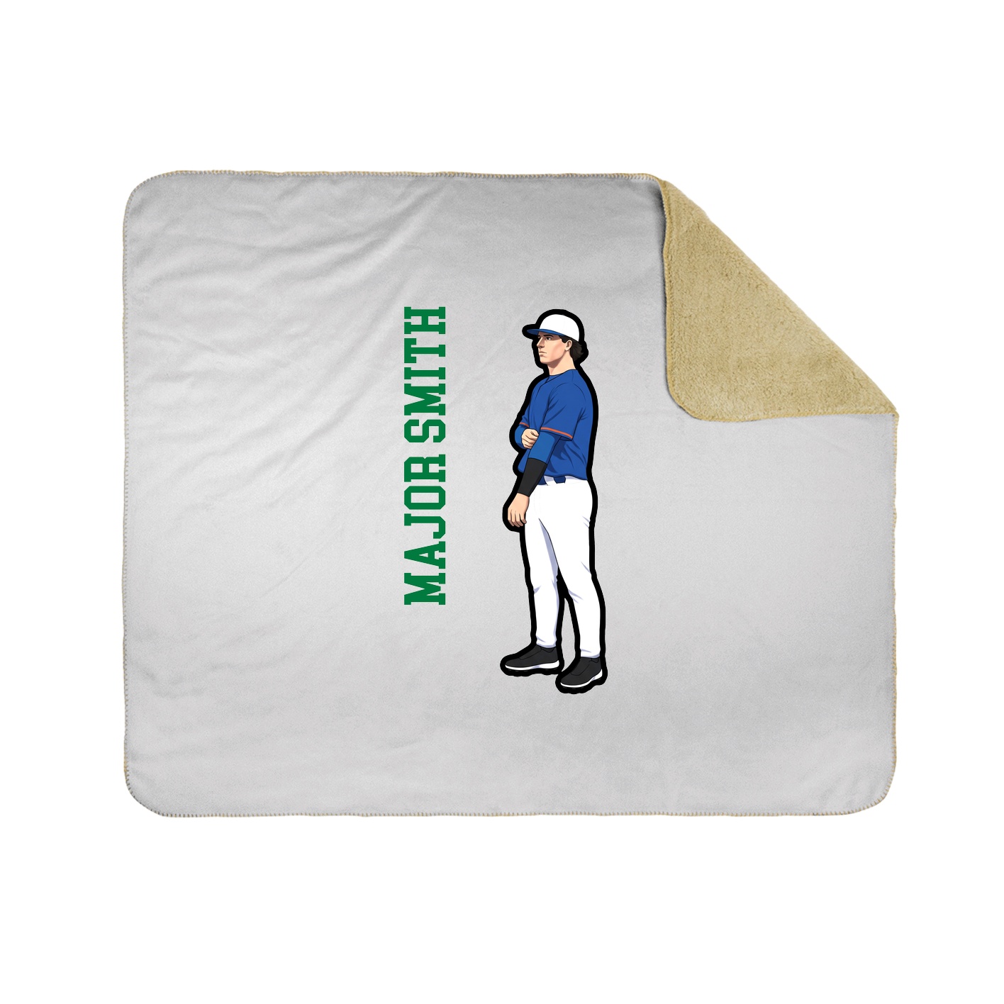 Throw Blanket — Name Vertical in White