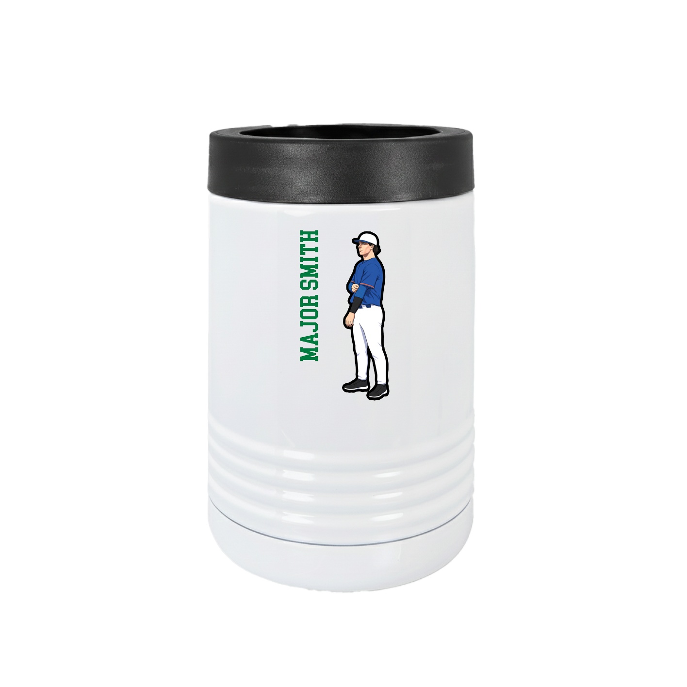 Beverage Holder — Name Vertical in White