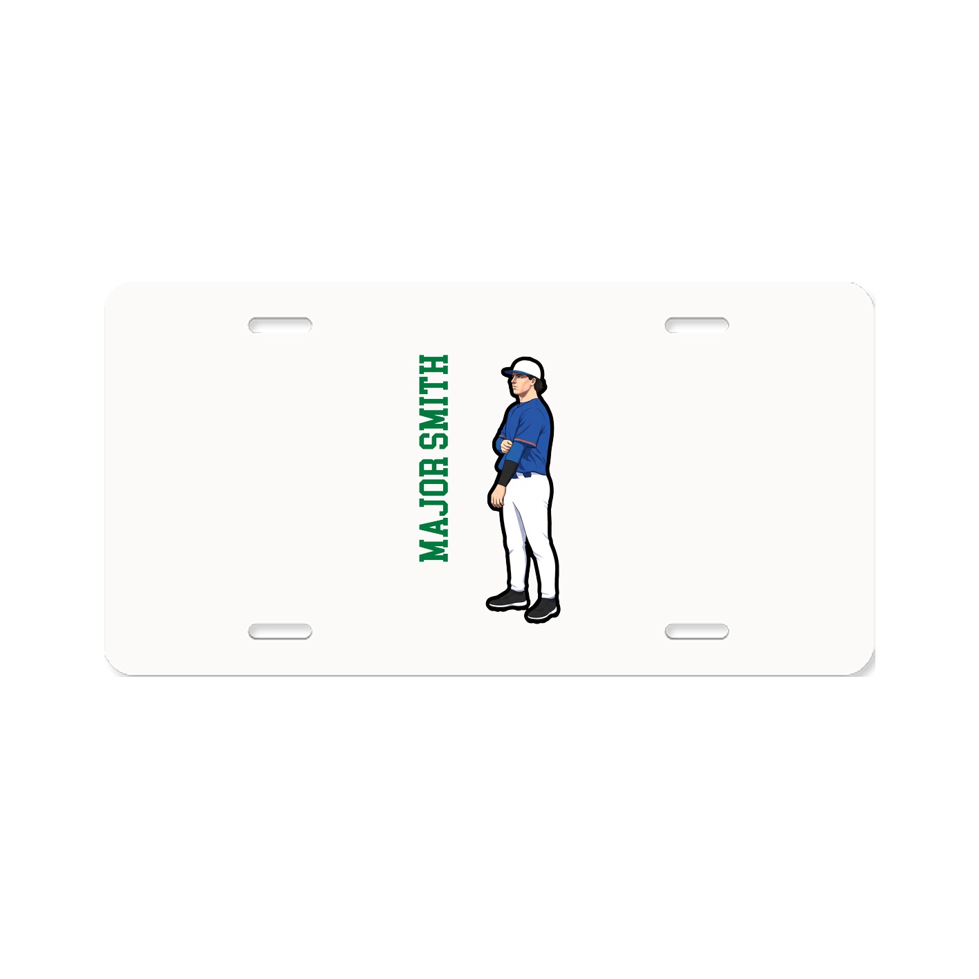 License Plate — Name Vertical in Classic