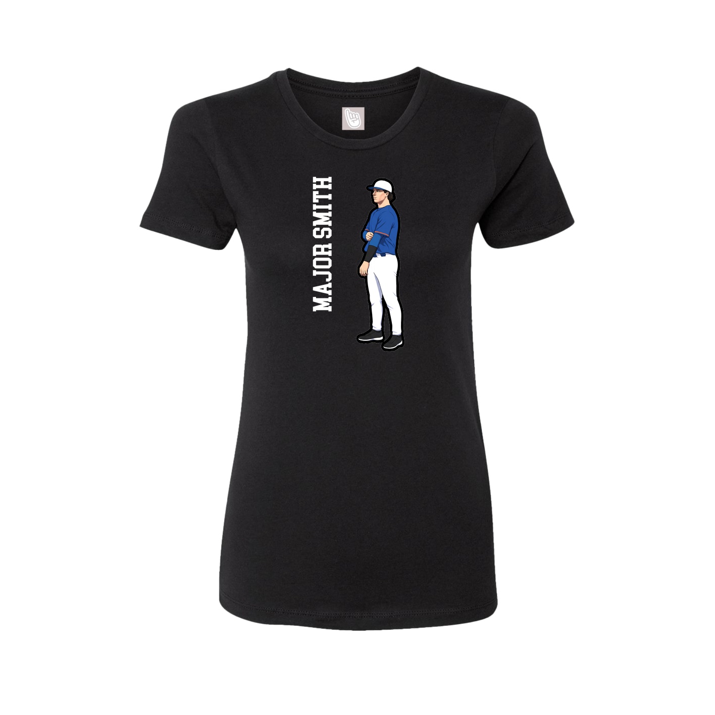 Womens Tee — Name Vertical in Black